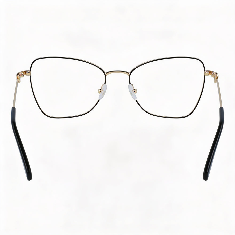 Longchamp LO2157 Men's Casual Full-Rim Metal Eyeglasses with Gold Black Frame and Polycarbonate Lenses, 52mm