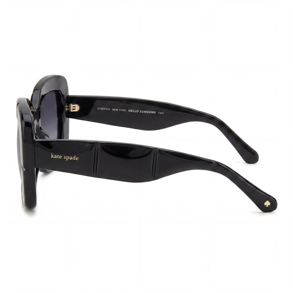 kate spade new york Gafas de sol casuales de acetato negro cuadrado, con cristales oscuros degradados no polarizados, para mujer, 50-23-140