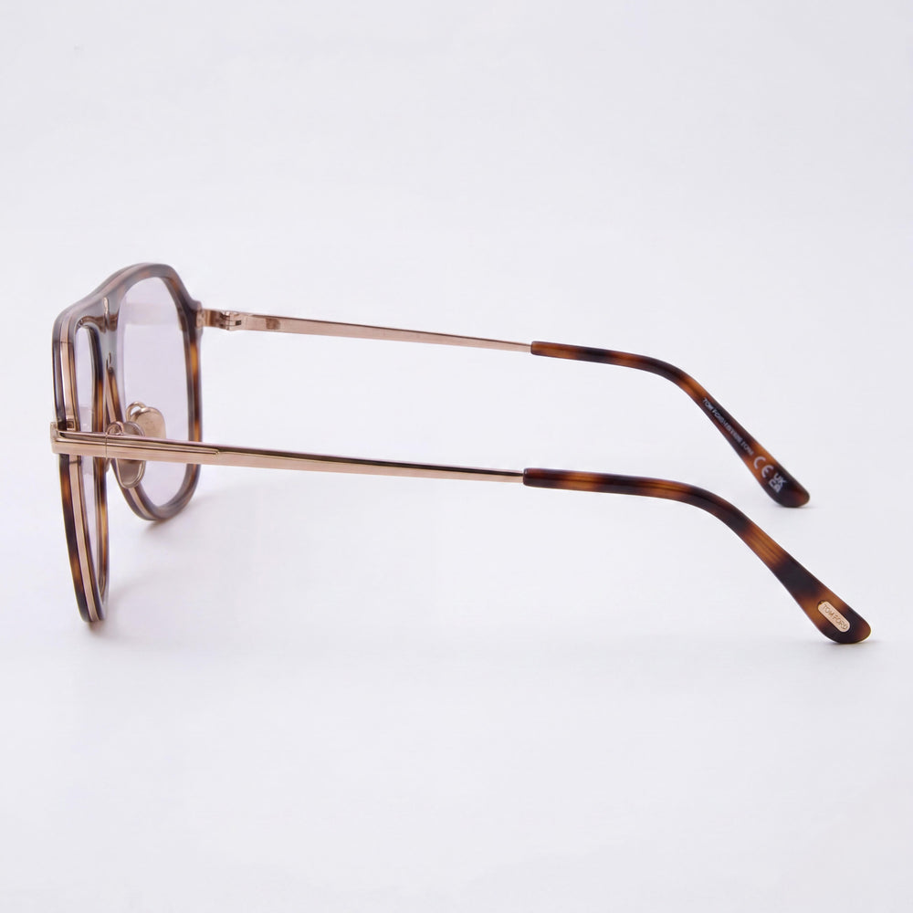Gafas de hombre Tom Ford FT5943-B estilo navegador monocolor en marrón claro