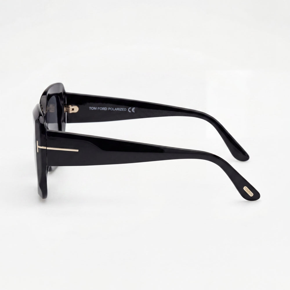 Gafas de sol Tom Ford Ft1220 para mujer, montura de plástico negro brillante con lentes ahumados, ancho de lente 52 mm, puente 21 mm, patilla 140 mm