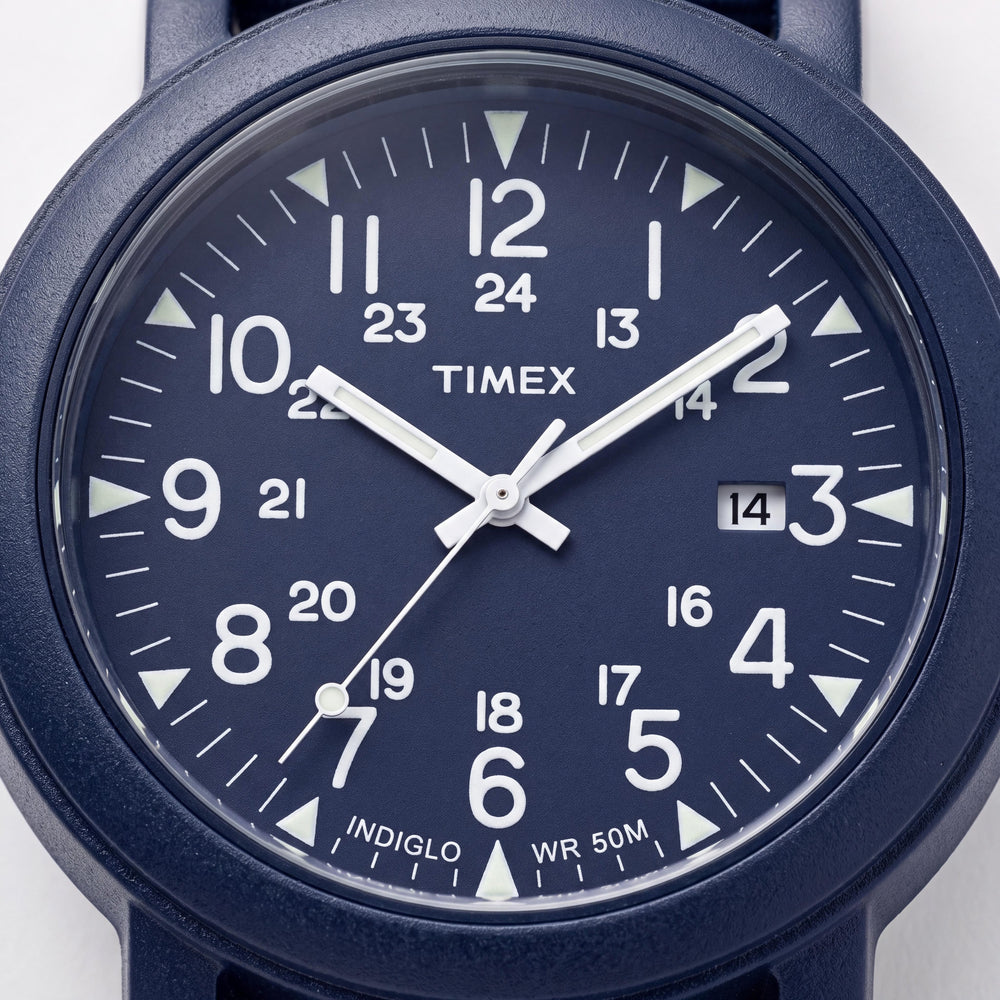 Timex Men's Strap Watch, Blue-Toned Case and Strap, Analog Display, Quartz Movement, Water Resistant