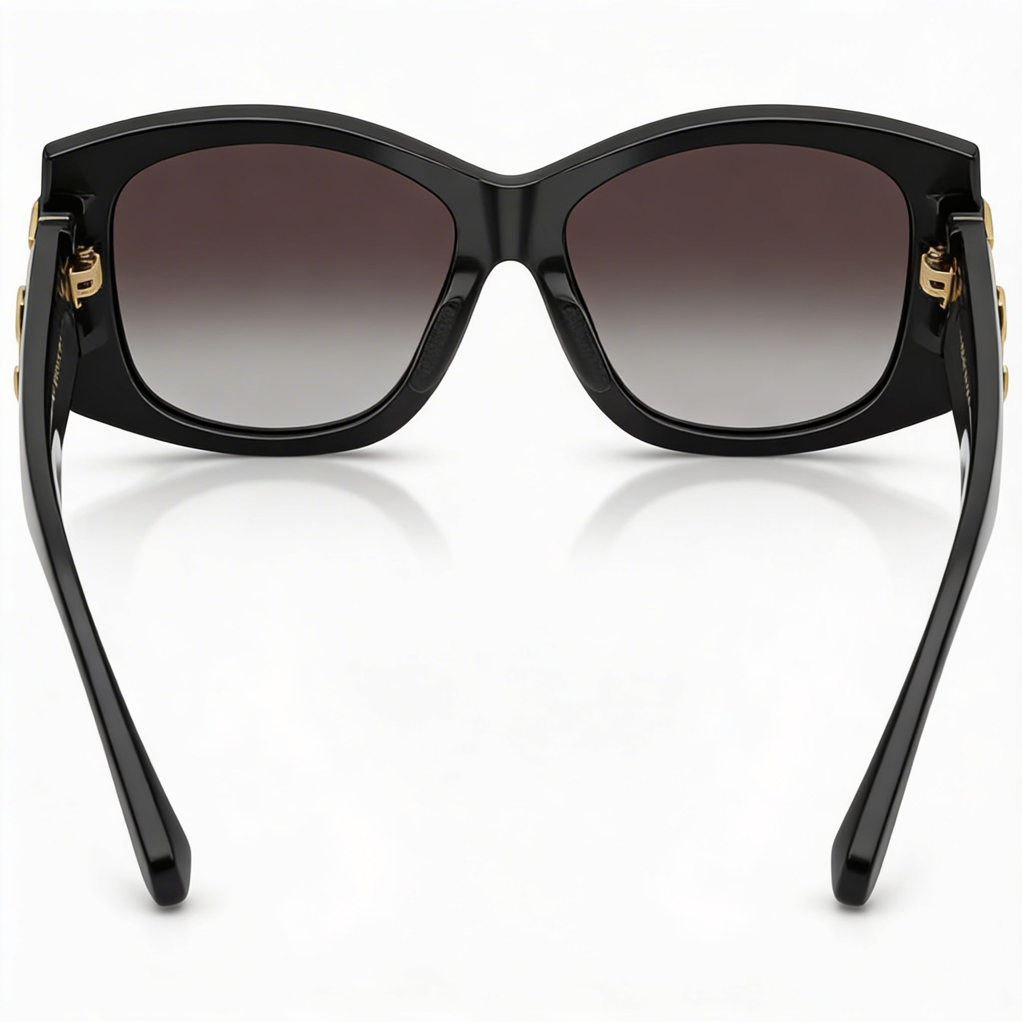 Dolce & Gabbana Women's Rectangular Acetate Sunglasses, 100% UV Protection, Black Frame, Grey Gradient Lenses 54mm, Photo 2