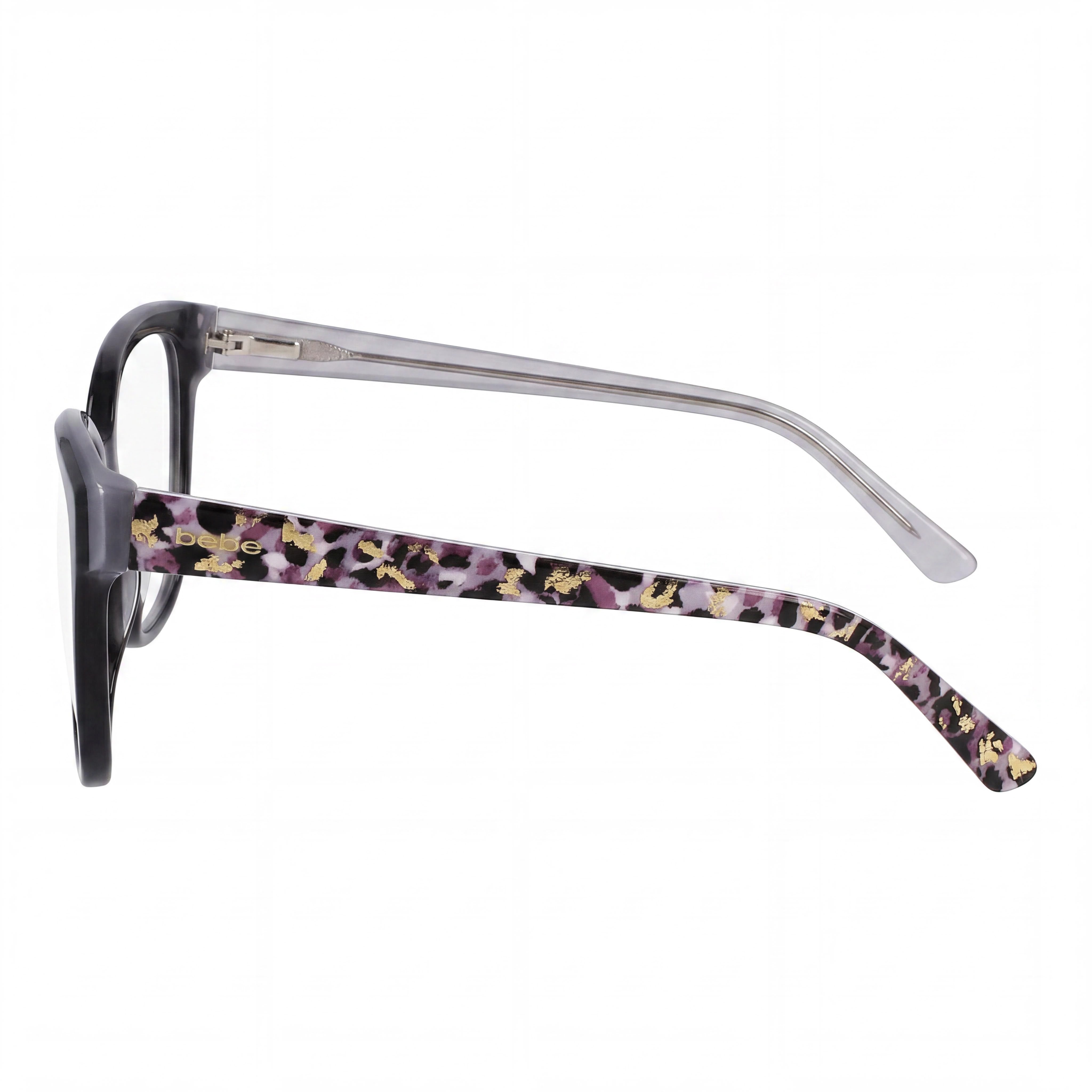 bebe Bb5214 Men's Metal Optical Eyeglass Frames, Jet Black, Clear Lenses, Size 54-14-135, Photo 3