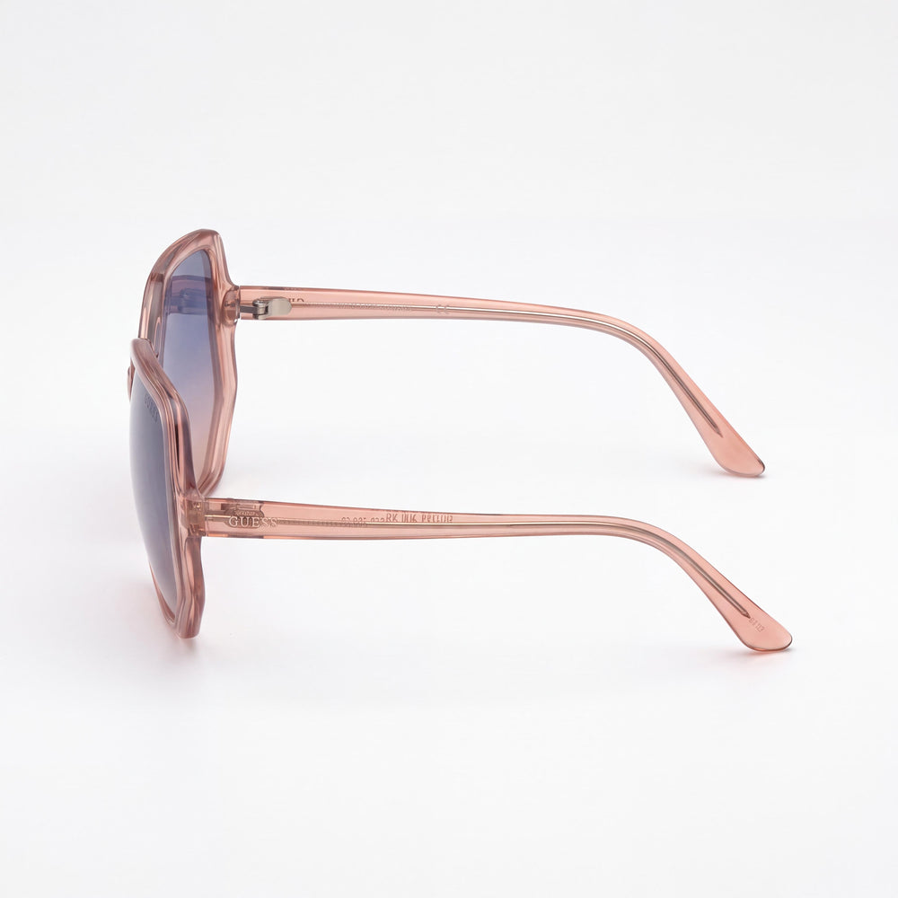 GUESS Geometric GU7773 Women's Pink Plastic Square Non-Polarized Sunglasses with Gradient Blue Lenses, 100% UV Protection, 58mm