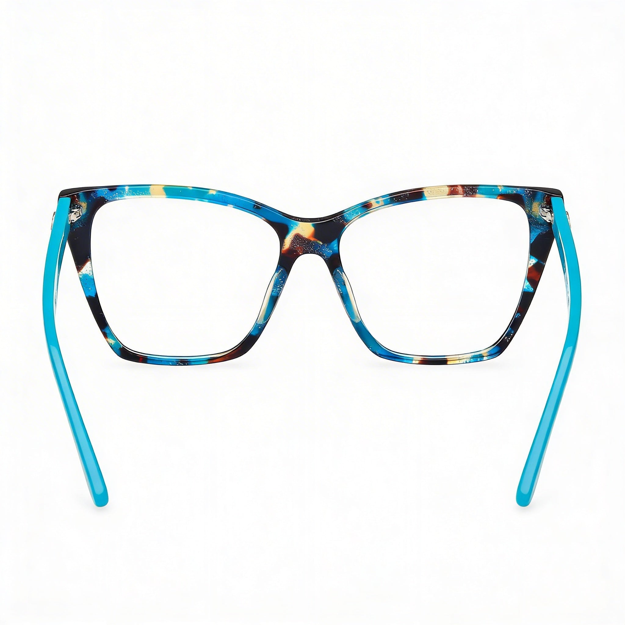Gafas ópticas GUESS Gu50235 para mujer, armazón de plástico color habana turquesa con lentes transparentes de policarbonato de 52 mm, Photo 4