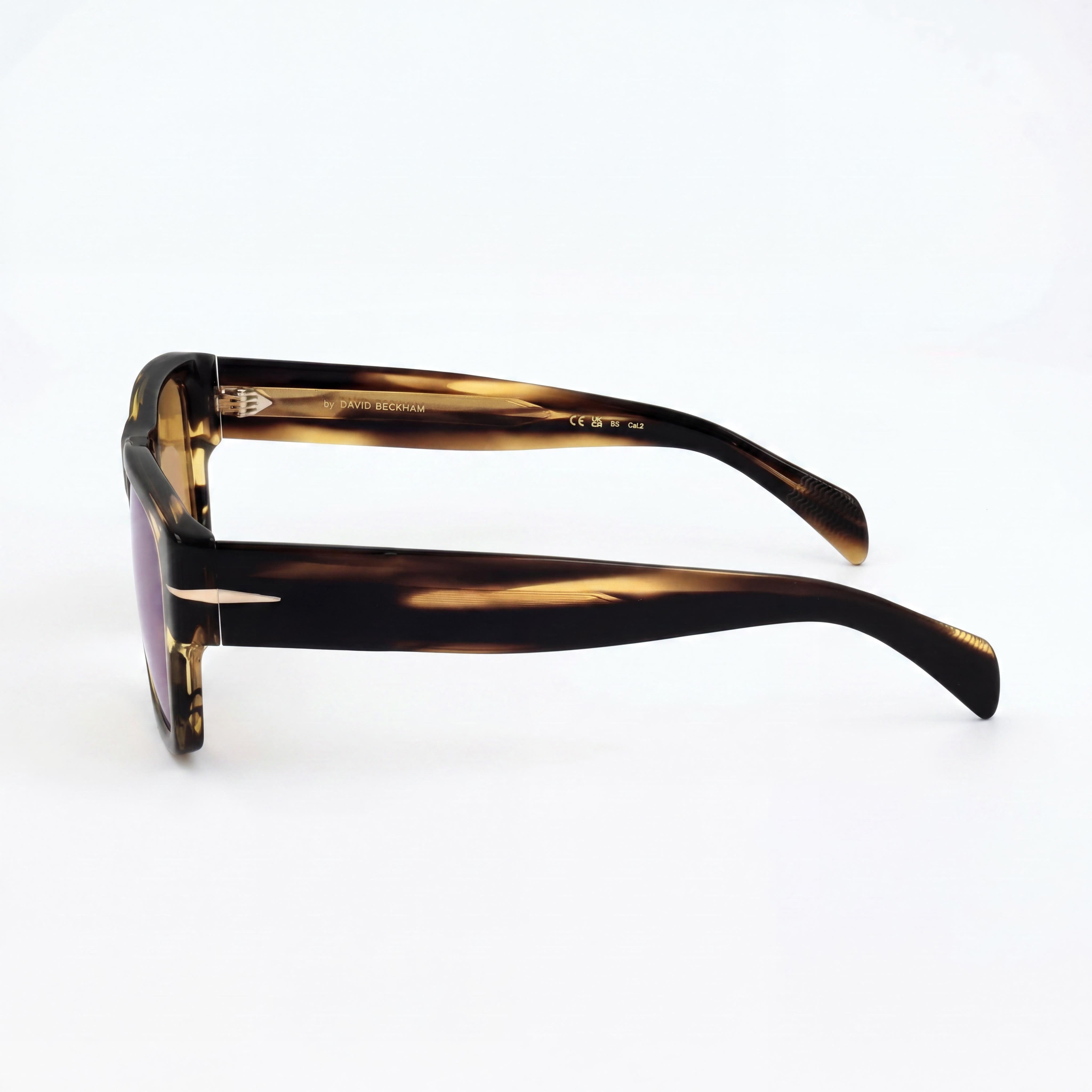 David Beckham Db 7000/S Bold Men's Striped Brown Gold Acetate Blue Multilayer UV Protected Sunglasses 52-20-145mm, Photo 2