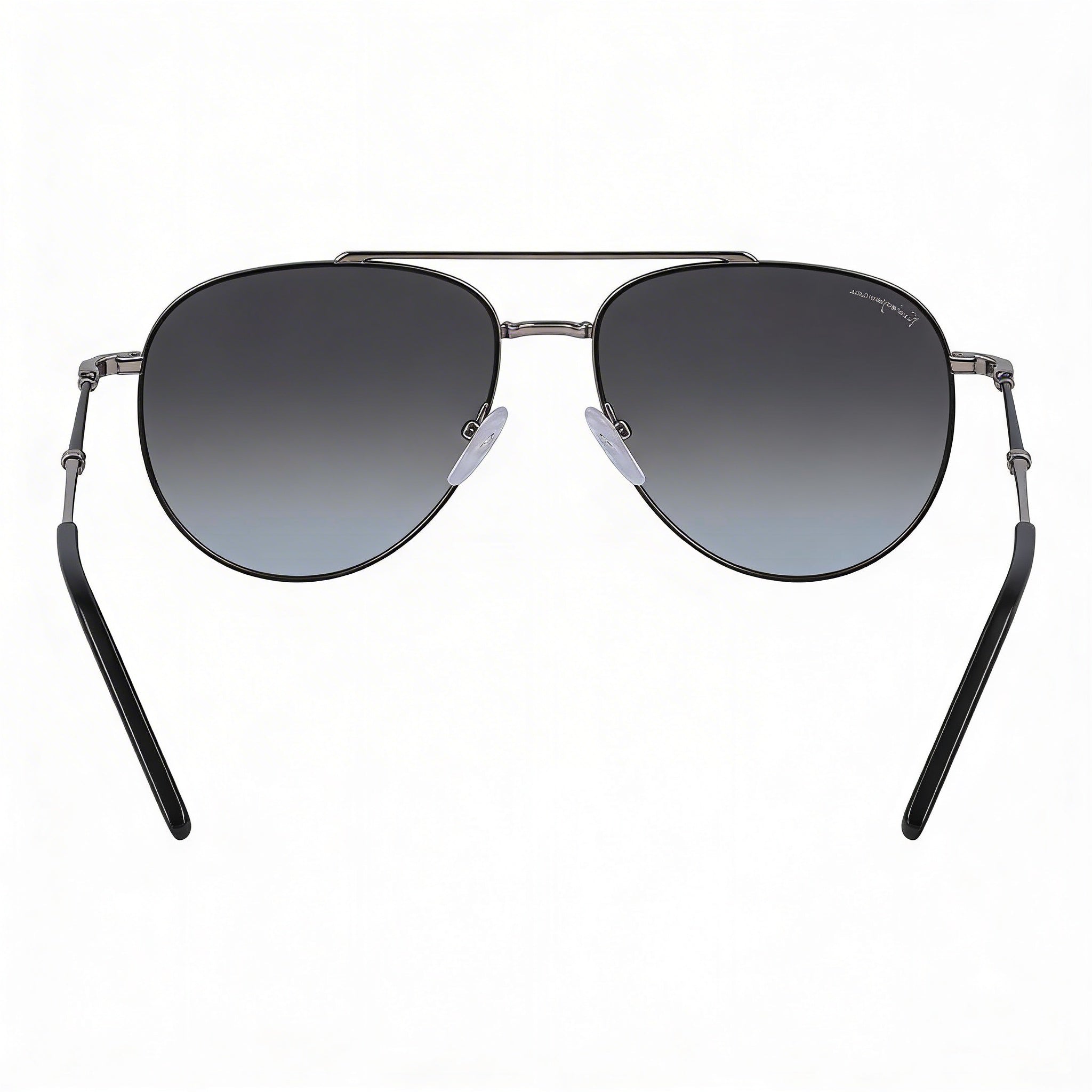 Salvatore Ferragamo SF 226S 086 58 Gafas de sol unisex de metal, montura rutenio claro negra, lentes grises degradadas 58mm, Photo 3