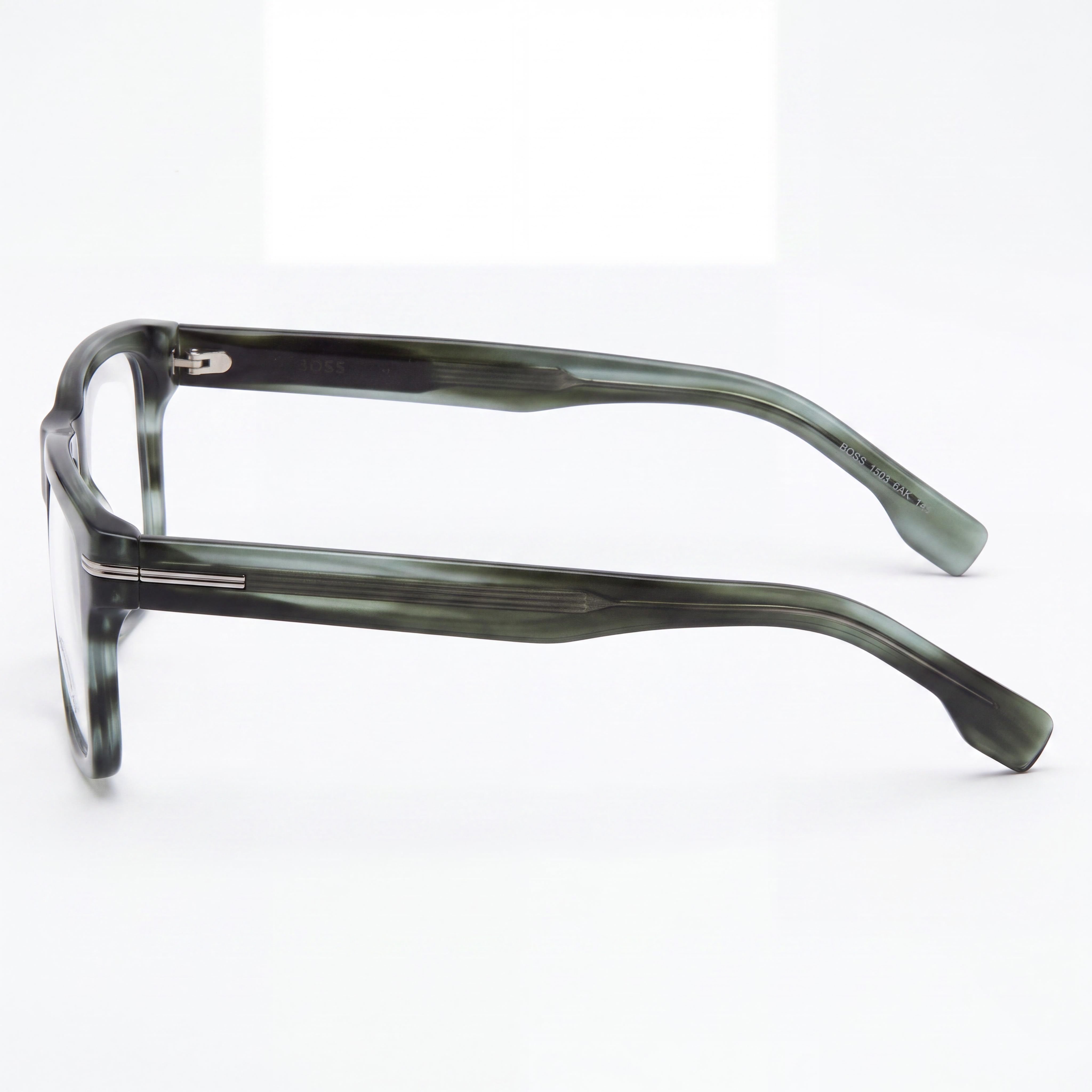 Hugo Boss Boss 1503 Unisex Green Horn Acetate Sunglasses with Non-Polarized Iridium UV Protection 53mm, Photo 2