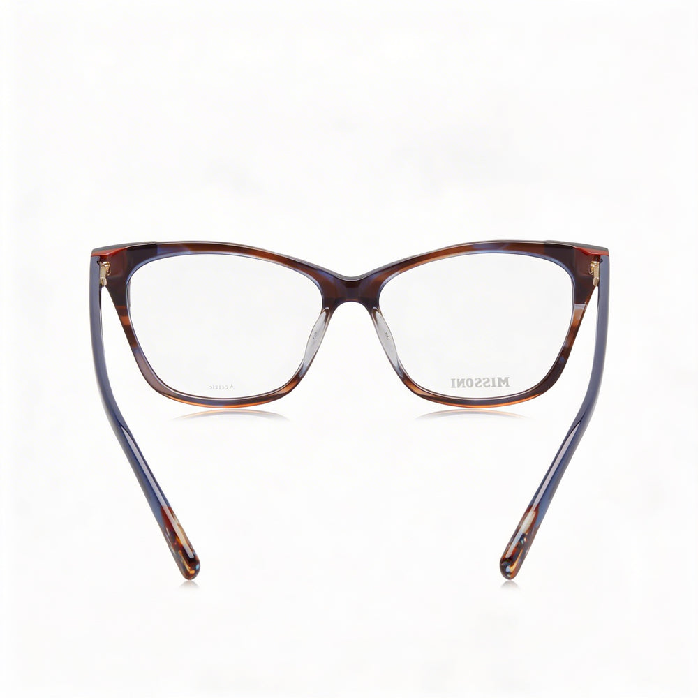 M Missoni Mis 0101 Women's Horn Brown Blue Acetate Frame Eyewear with Polycarbonate Lenses 53mm