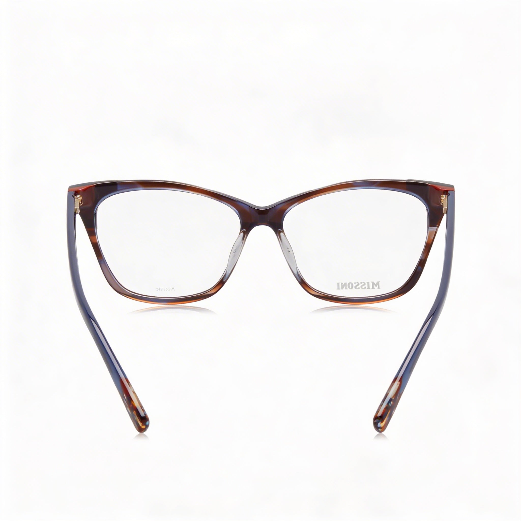 M Missoni Mis 0101 Women's Horn Brown Blue Acetate Frame Eyewear with Polycarbonate Lenses 53mm, Photo 4