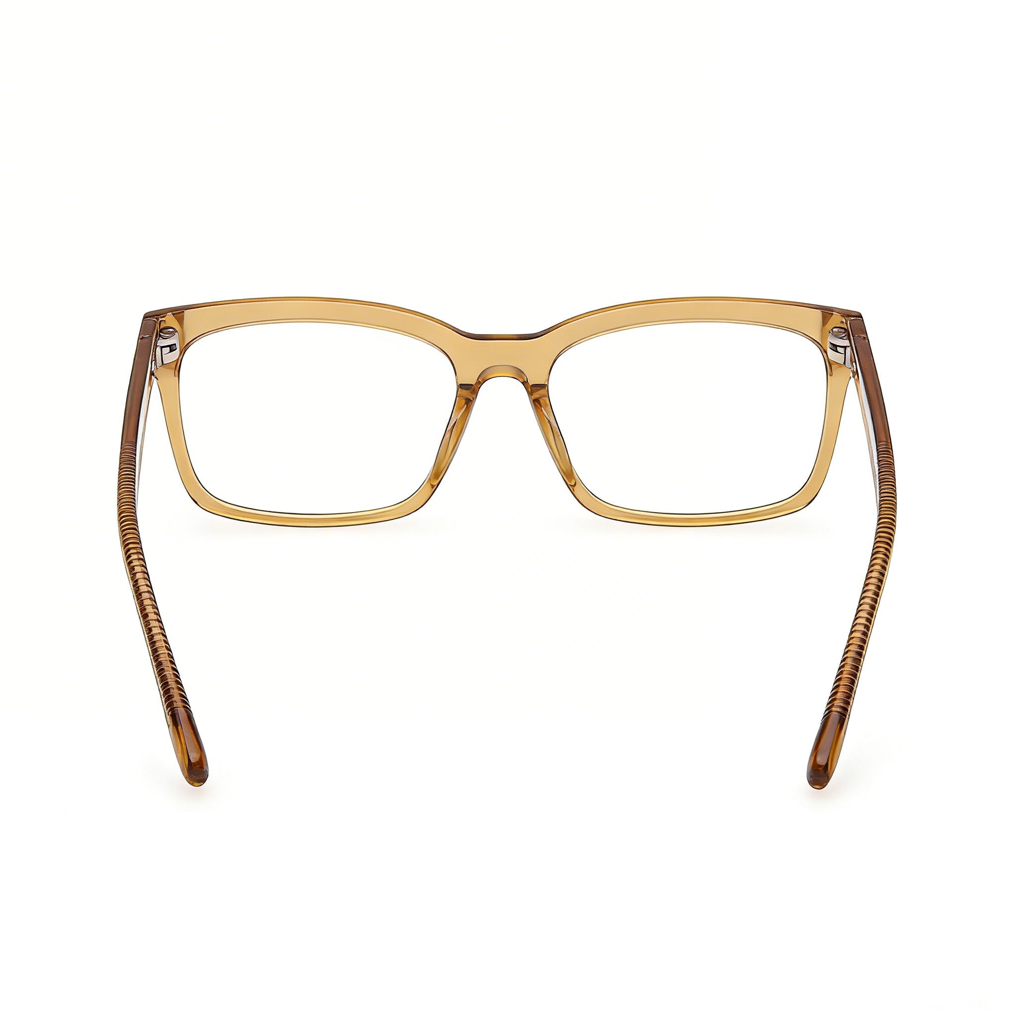 Gafas GUESS Gu50252 para hombre con montura de plástico amarillo oscuro brillante y lentes transparentes, 55 mm, Photo 3