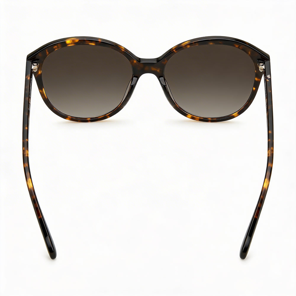 Gafas de sol informales kate spade new york para mujer, montura de acetato Havana, lentes marrones degradadas con protección UV, 55 mm