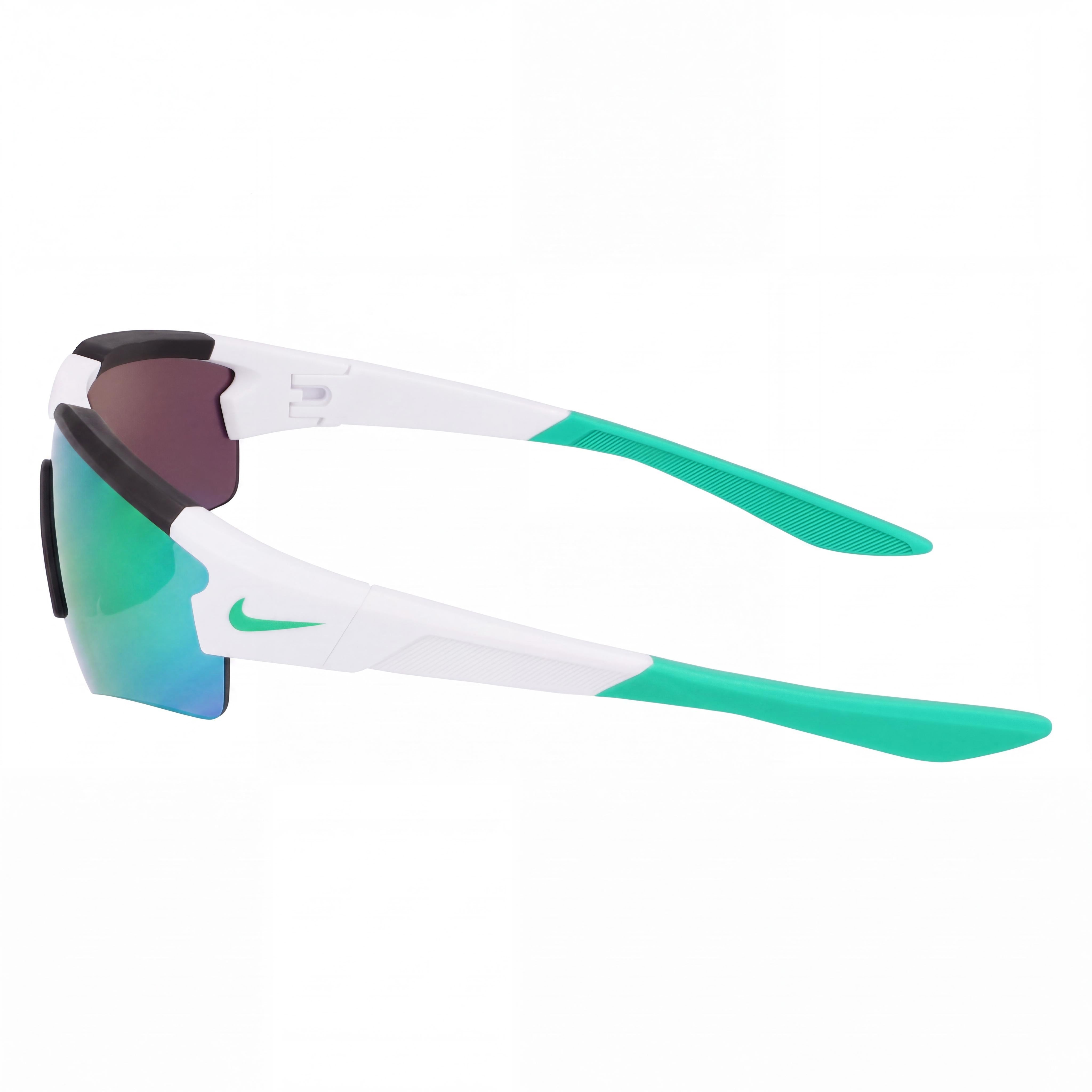 Nike Modern Women's Matte White Green Mirror Injected Plastic UV Protection Sunglasses 57mm, Photo 3