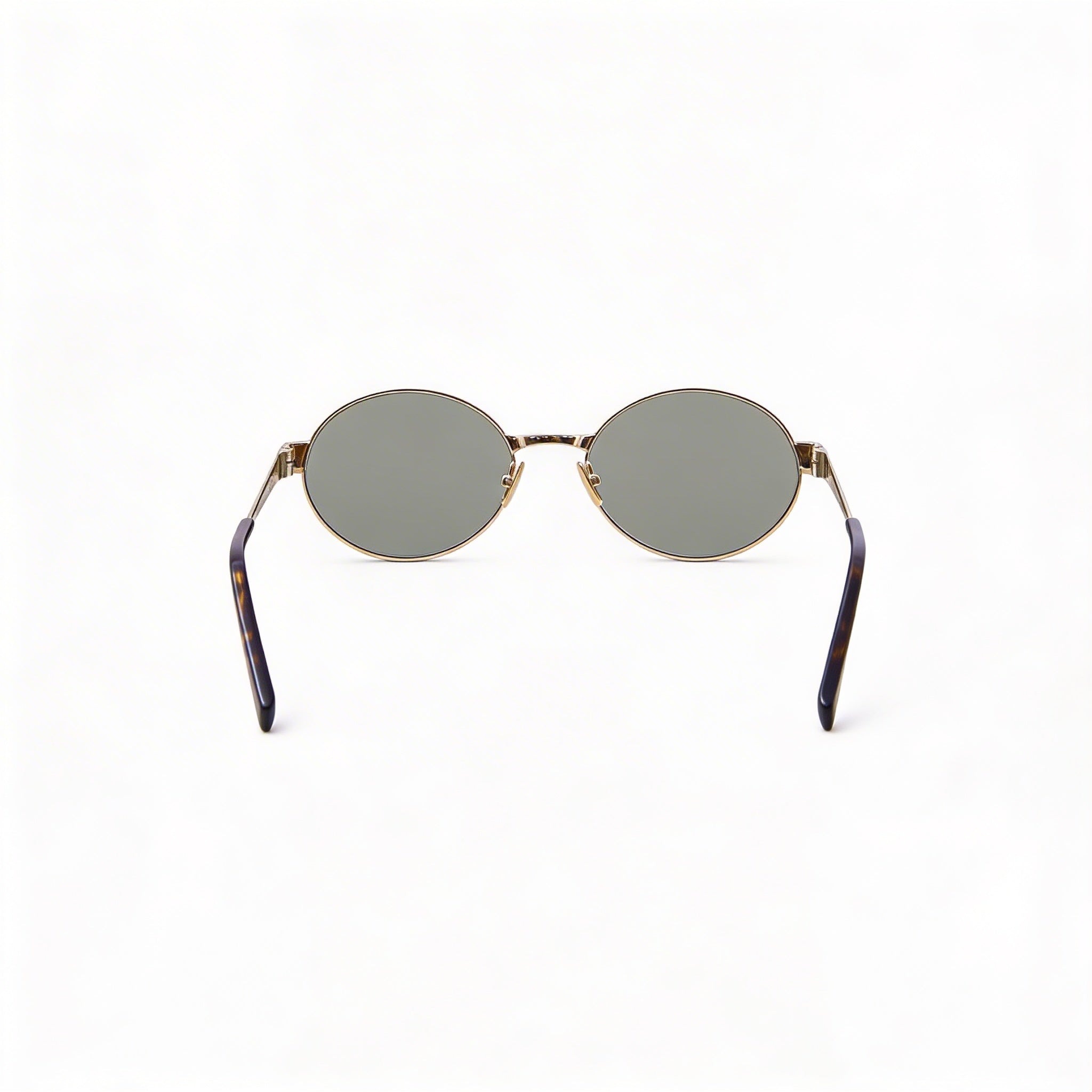 Gafas de sol redondas Saint Laurent Classic SL 692 de metal dorado con lentes verdes no polarizadas para mujer 55mm, Photo 4