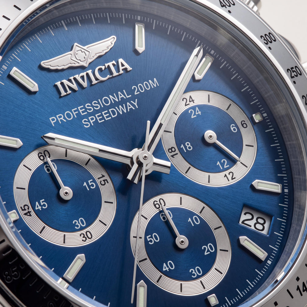 Reloj Cronógrafo Invicta 16655 con Movimiento de Cuarzo | Esfera Azul y Plateada Unisex | Resistencia al Agua de 200M
