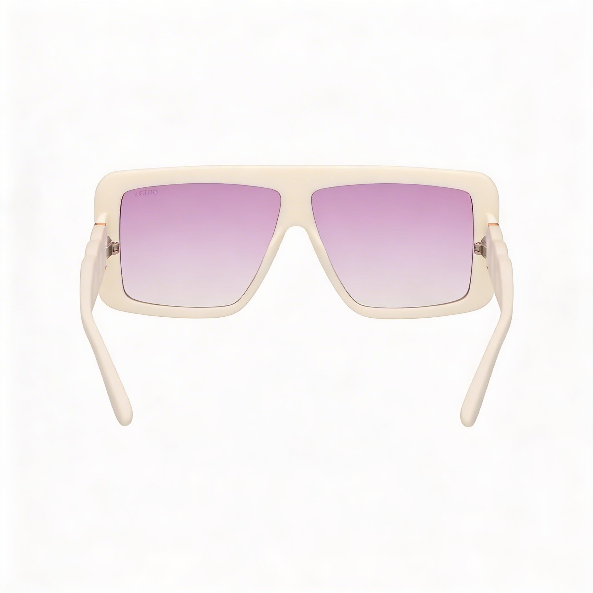 GUESS Classic Women's White Injected Shield Sunglasses, Violet Lenses, 60-10-130
