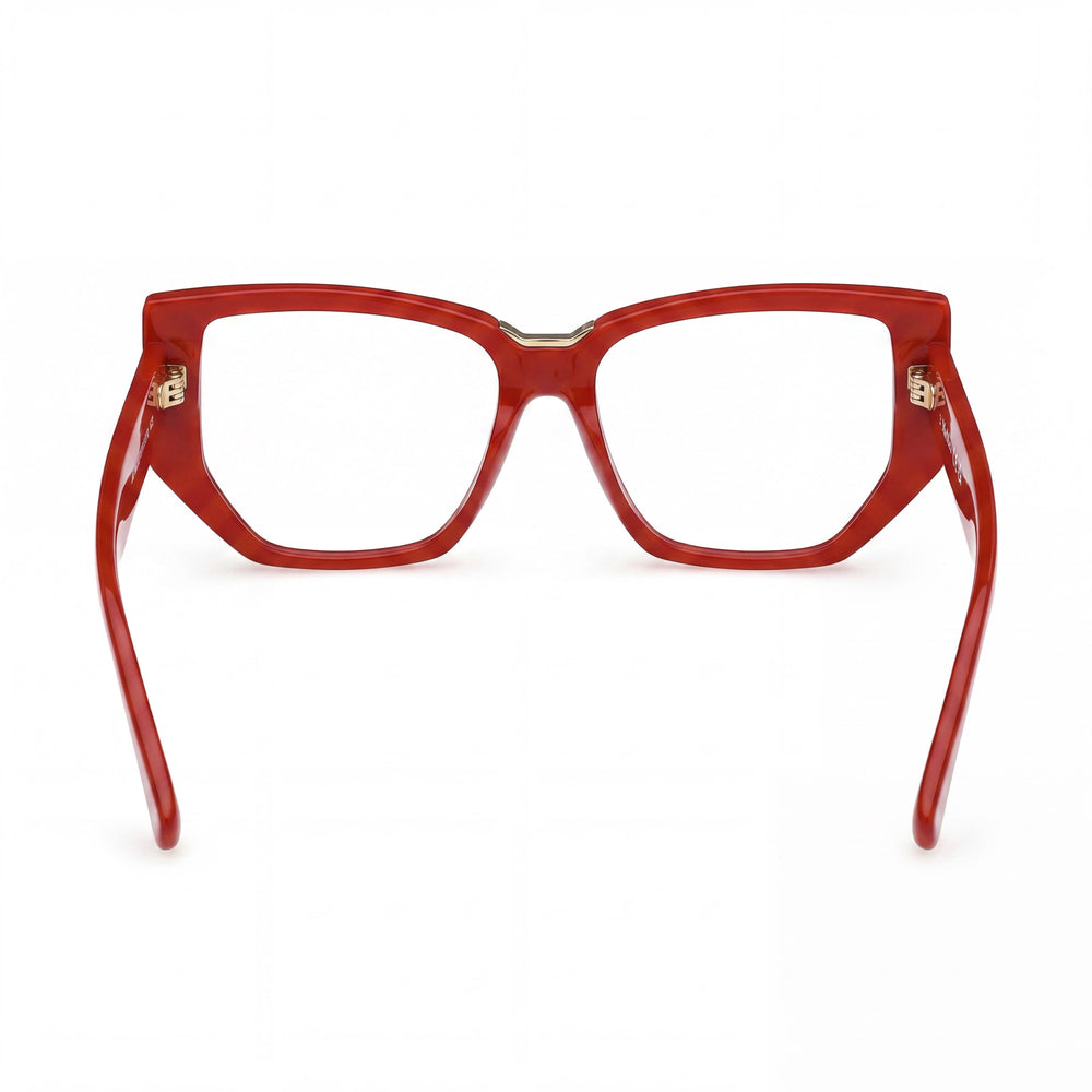 Gafas de sol MaxMara para mujer Mm5179-b, montura de plástico brillante rojo claro con filtro azul, ancho de lente de 54 mm