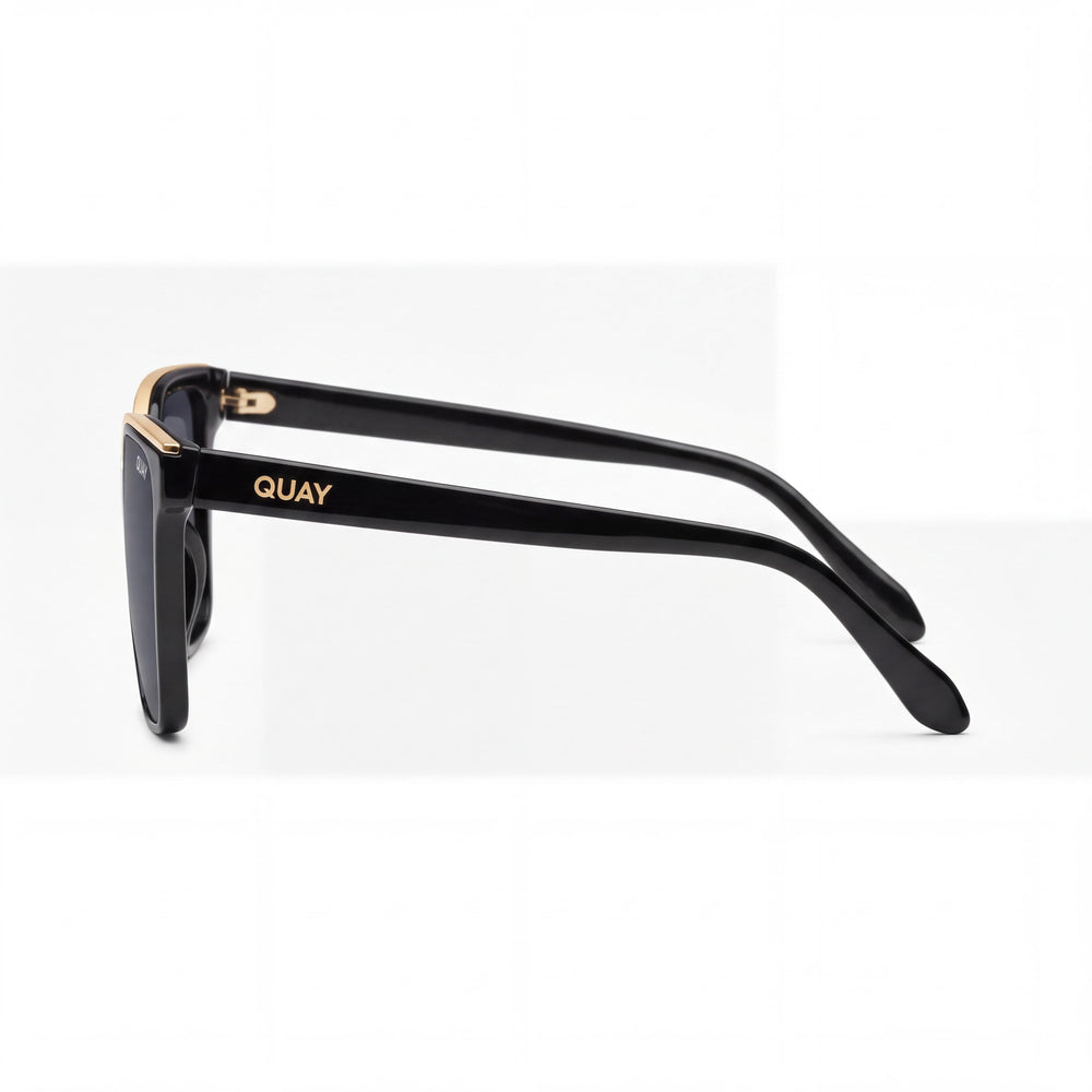 QUAY AUSTRALIA Level Up Women's Milky Tortoise Black Smoke 100% UV Protection Plastic Sunglasses 60mm