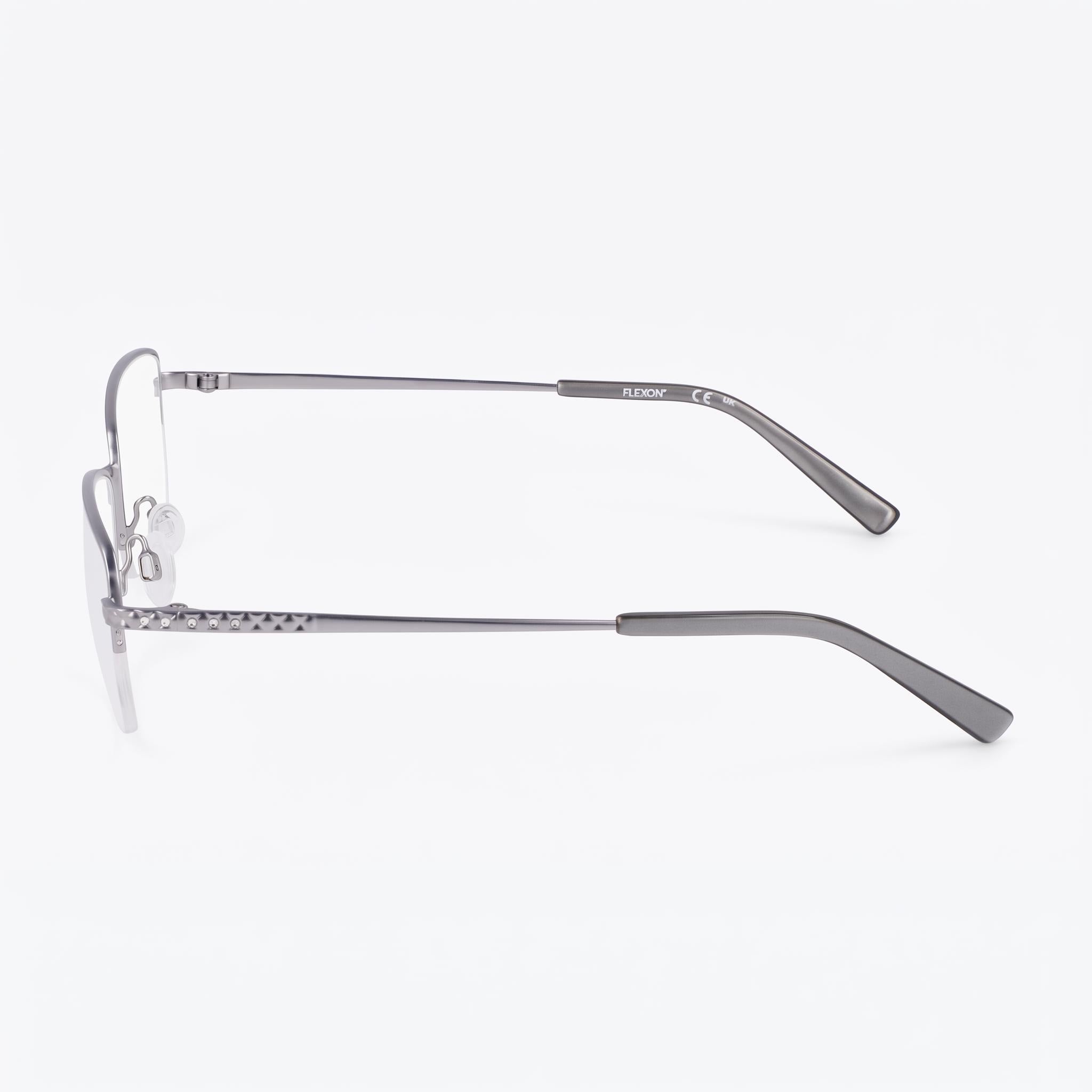 Gafas Flexon Classic, con montura metálica en color gris plomo satinado, diseño unisex, 54 mm de ancho de lente, Photo 3
