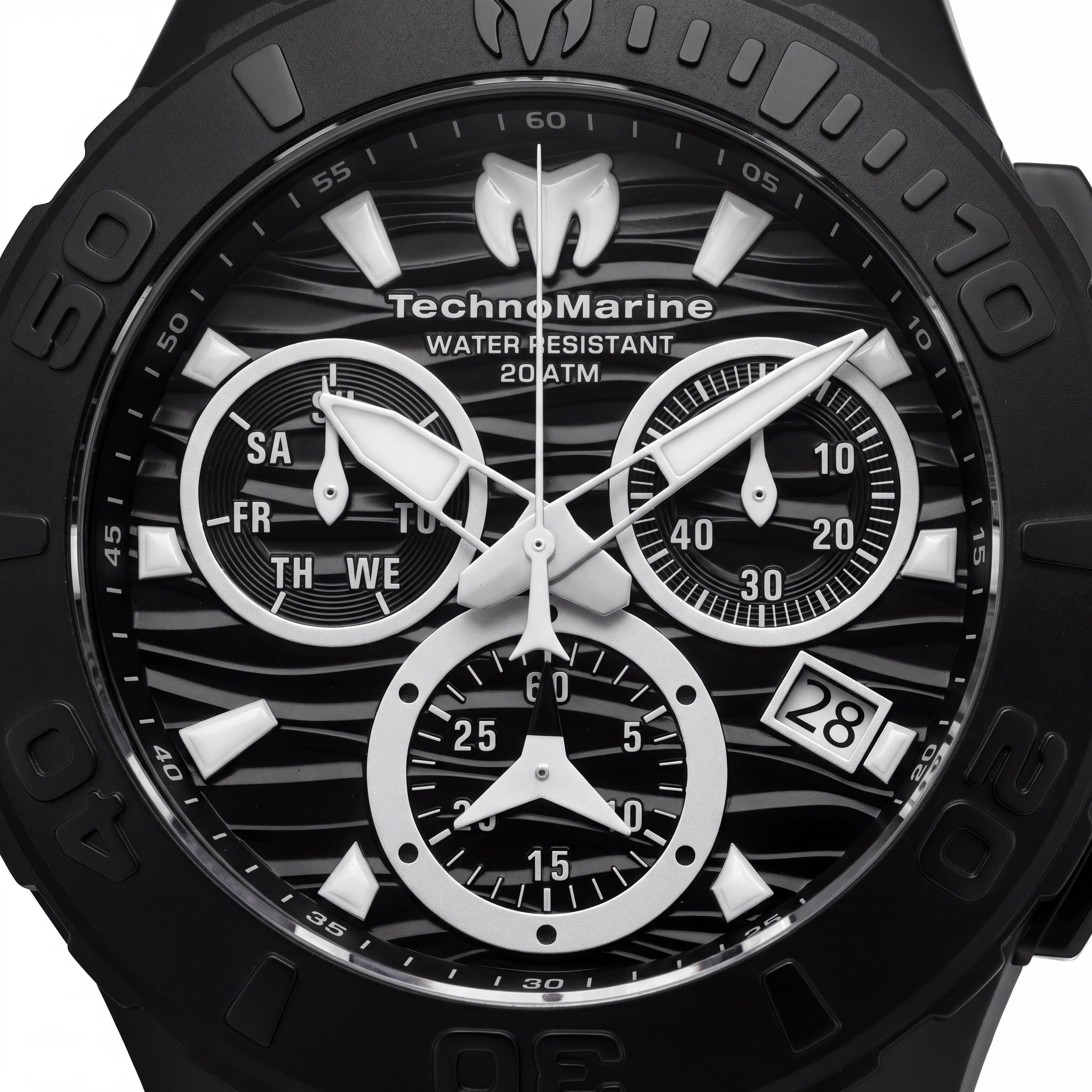 Technomarine Cruise Medusa Chronograph Men's 44mm Black Stainless Steel Case Black Silicone Strap 200m Watch, Photo 2