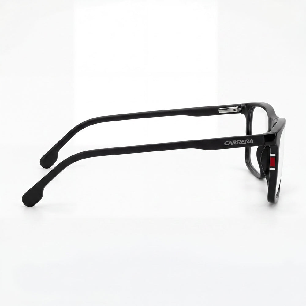Carrera 175/N Gafas de Hombre de Plástico Negro Mate con Montura Completa y Lentes Transparentes de Demostración, Listas para Graduación (53-17-145)