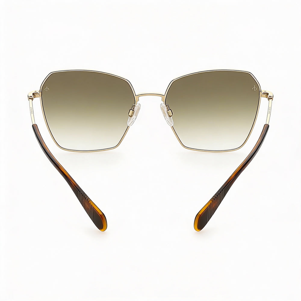 Gafas de sol Rag &amp; Bone Butterfly para mujer, de aleación de acero, con lentes de policarbonato no polarizadas, color dorado y verde, 58 mm