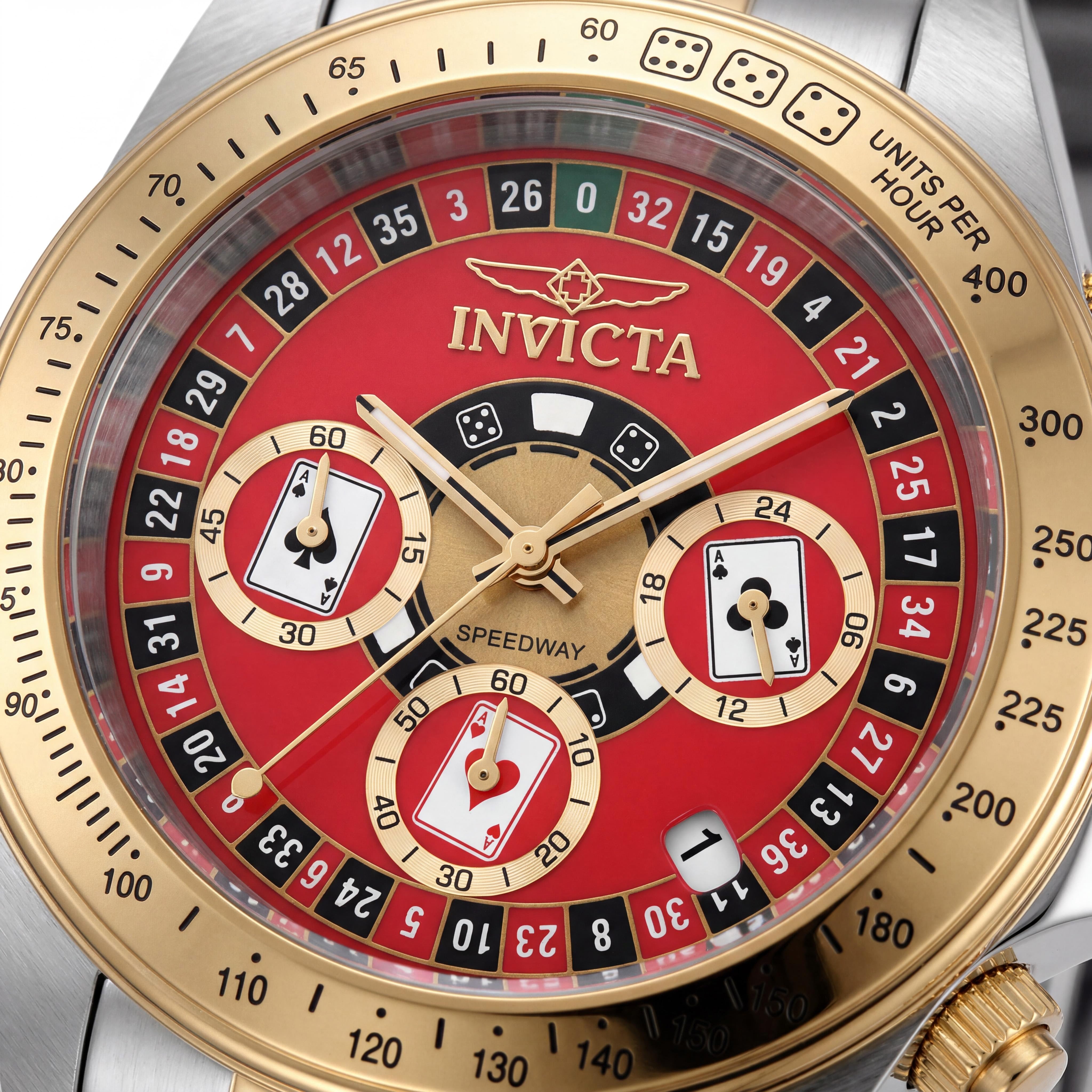 Reloj de cuarzo unisex Invicta Speedway 50495 de acero inoxidable con esfera roja, 39 mm, resistente al agua 200M, Photo 2