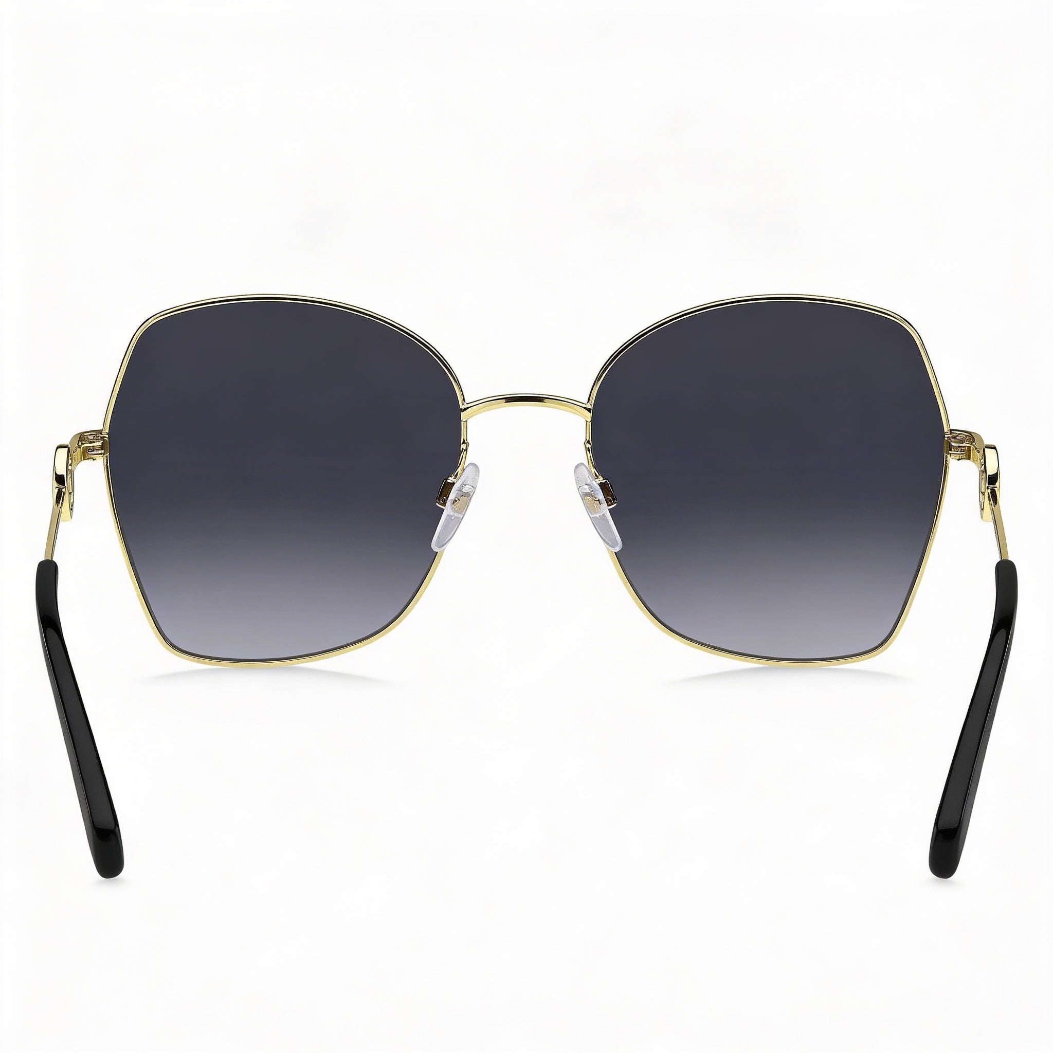 Marc Jacobs Classic MARC 688/S Women's Gold Black Metal Square Sunglasses with Dark Grey Shaded Lenses and UV Protection 57mm, Photo 3