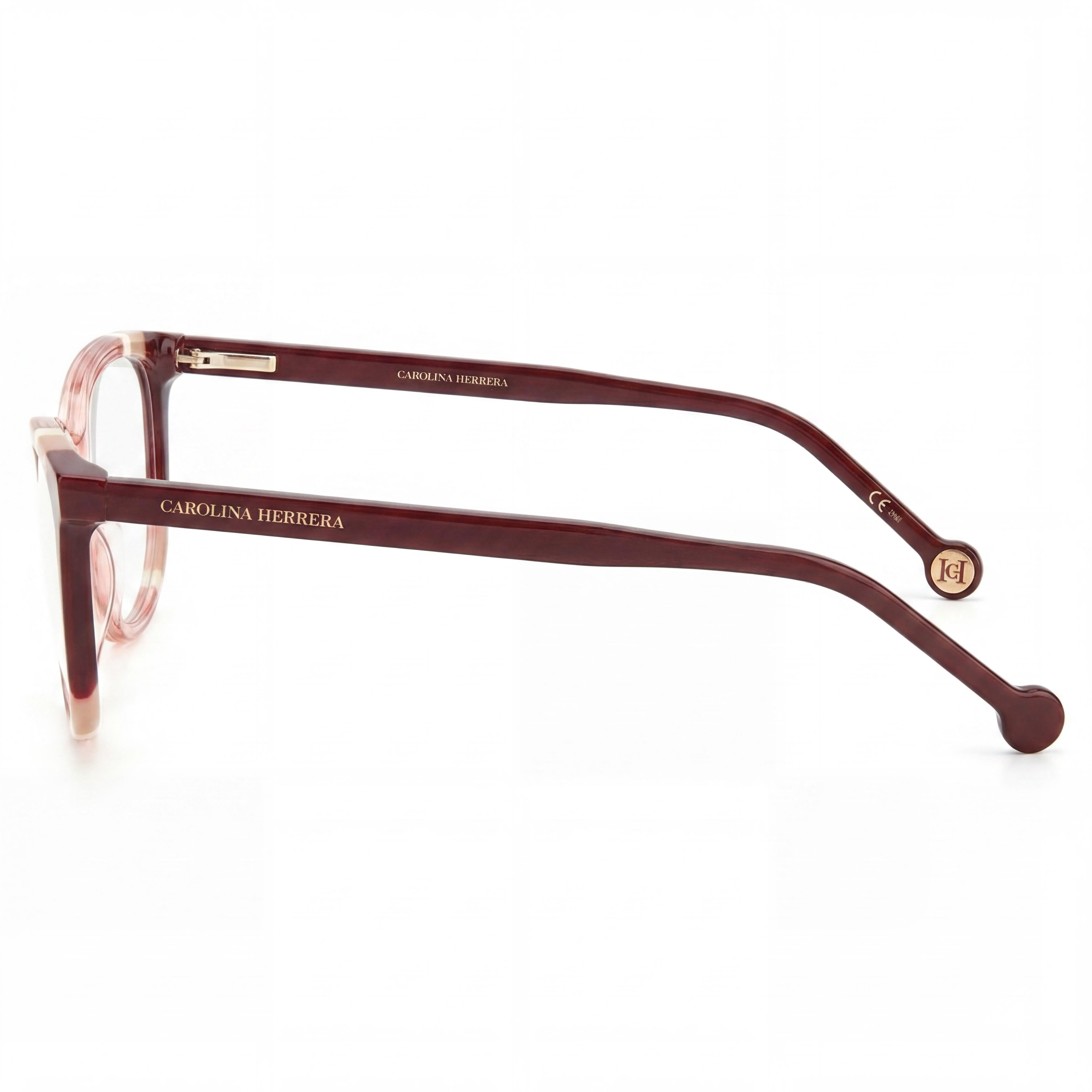 Carolina Herrera Ch 0064 Women's Burgundy Nude Acetate Frame Polycarbonate Lens UV Protection Sunglasses 55mm, Photo 3