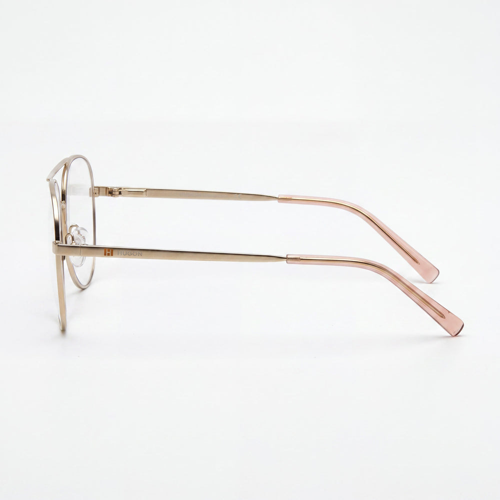 Missoni Color Line Colección de Gafas para Mujer, Gafas Ópticas Aviador de Acero Inoxidable Oro Durazno 55-16-140