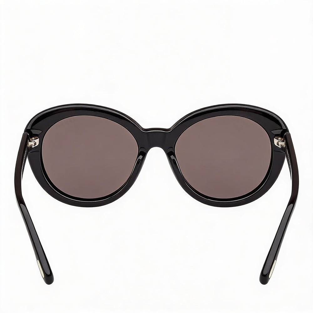 Tom Ford Classic Women's Pantographed Plastic Eyewear, Shiny Black, UV Protected, 55-19-140