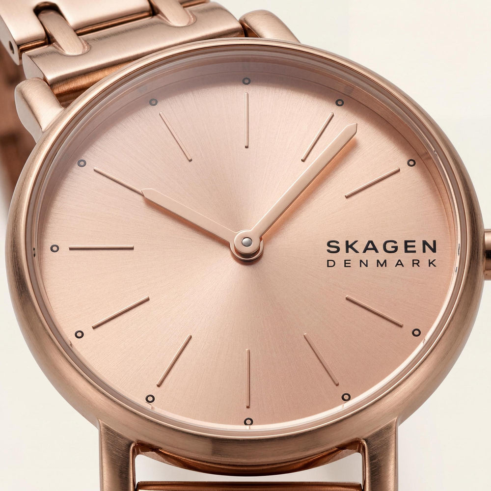 Reloj SKAGEN DENMARK Signatur Lille para mujer, de acero inoxidable en oro rosa y correa intercambiable de 30 mm
