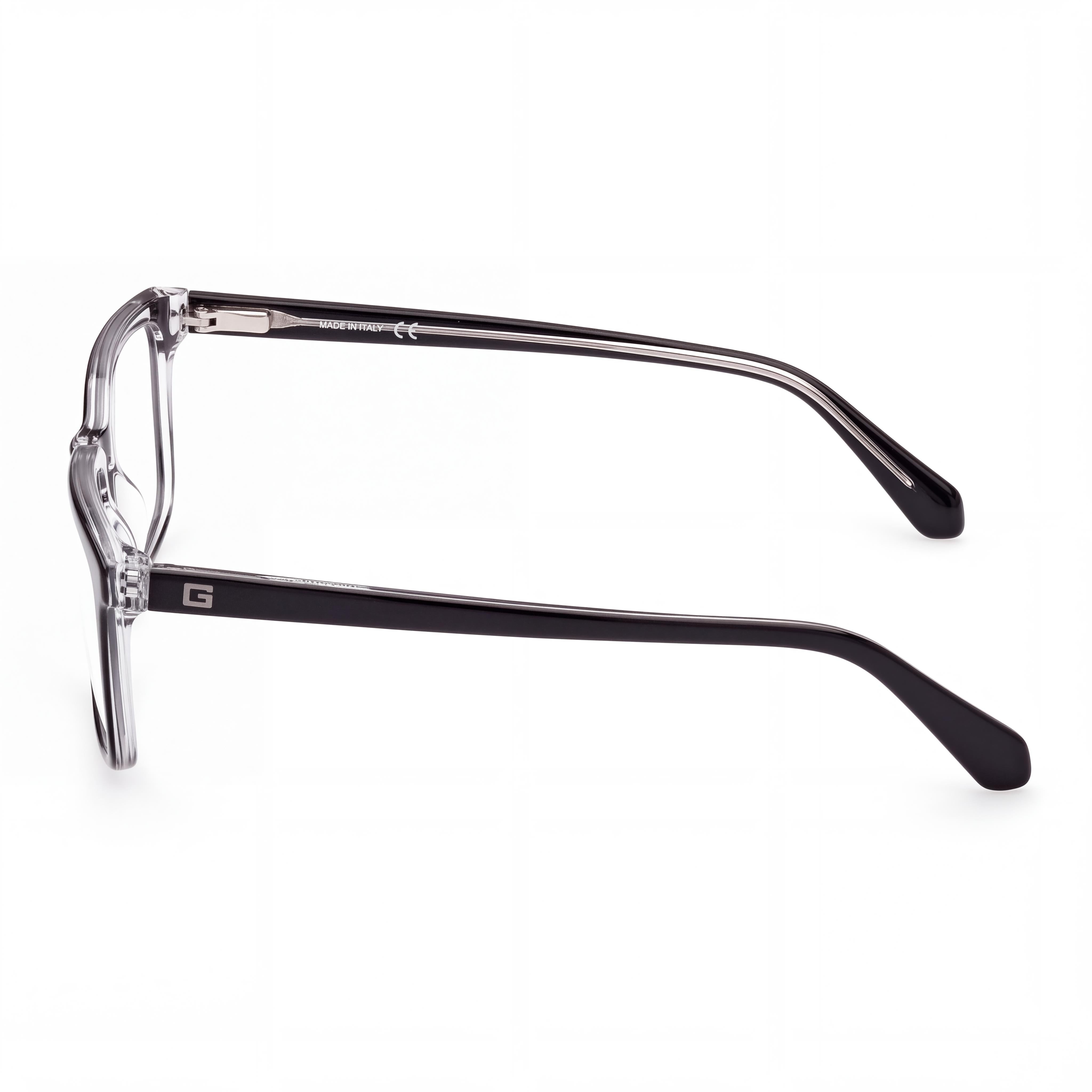 GUESS Gu50063 Gafas de hombre con montura de plástico monocolor negro y lentes de policarbonato transparente 54-18-145mm, Photo 2