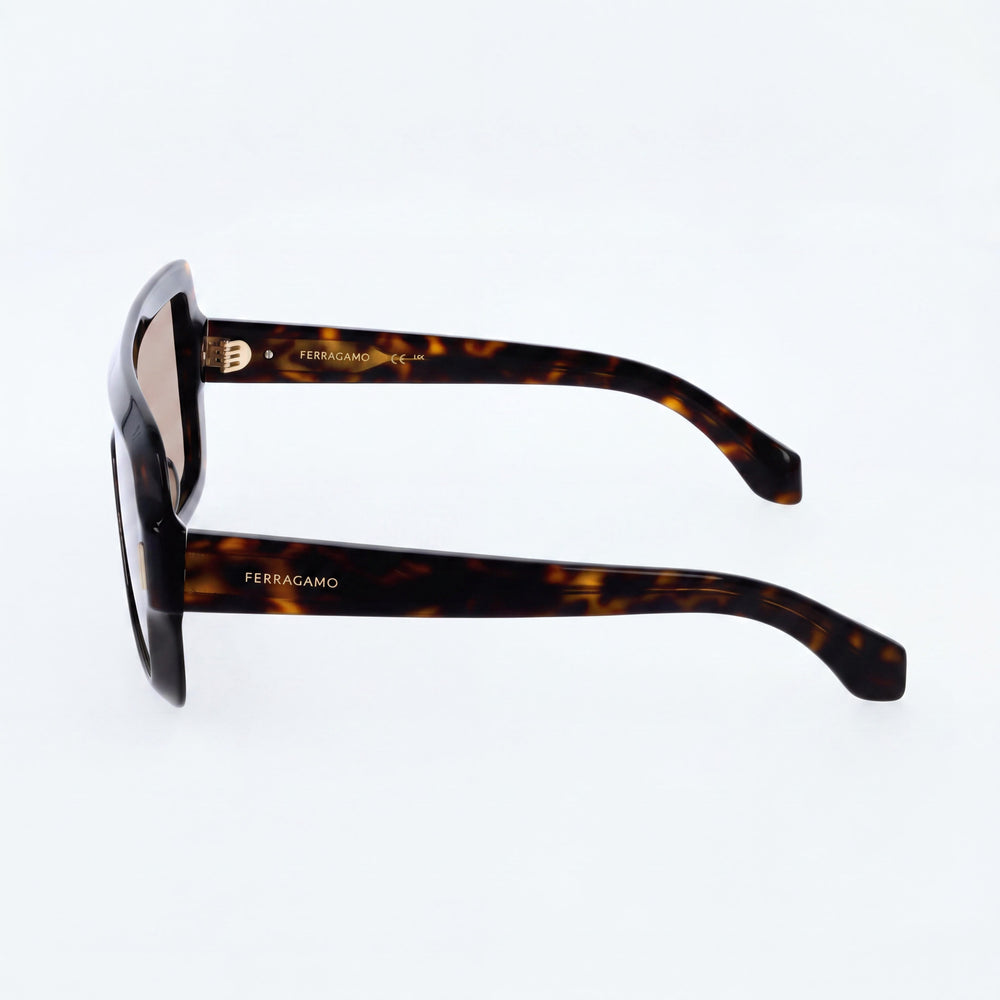 Ferragamo Modern Women's Dark Tortoise Acetate Sunglasses UV 400 55-20
