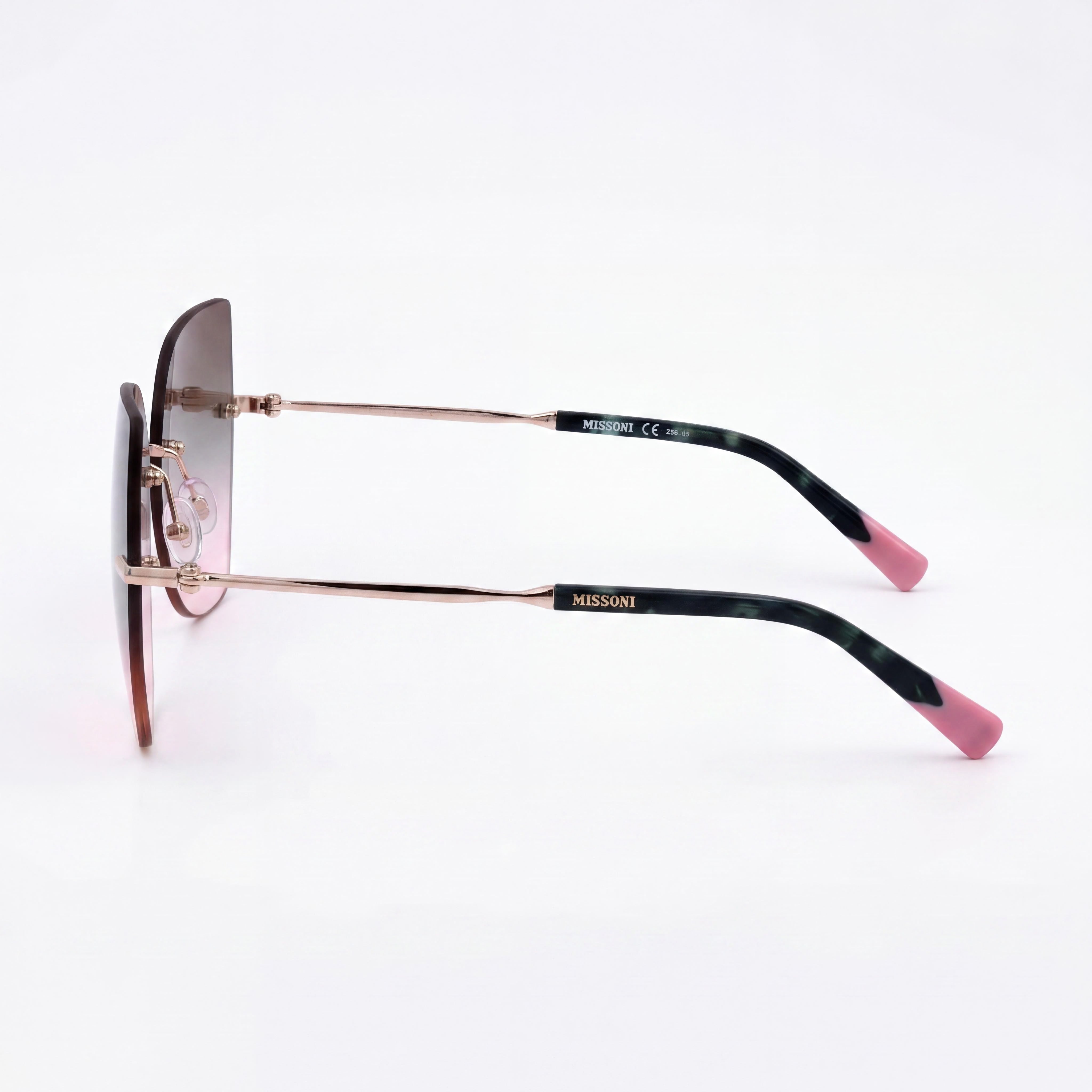 Missoni Casual Women's Gold Metal Sunglasses with UV Protection & Grey Brown Doubleshade Lenses 60mm, Photo 3