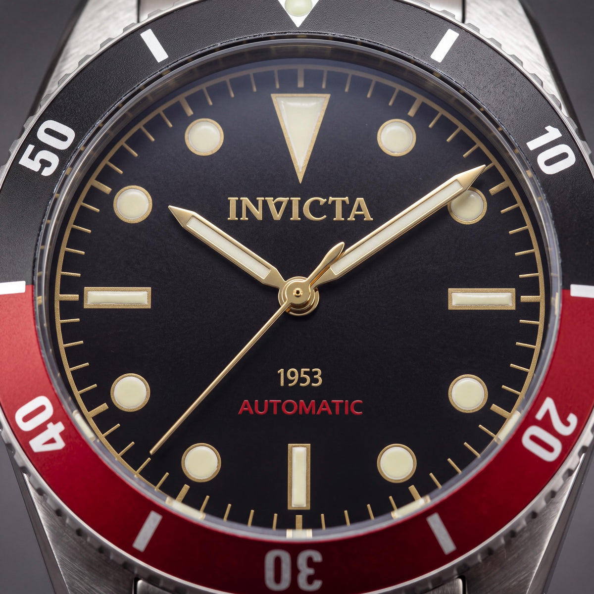 Invicta VINTAGE Pro Diver 34334 Reloj automático de acero inoxidable de 40 mm con esfera negra y resistencia al agua de 20 ATM, con brillo en la oscuridad, para hombre, Photo 2