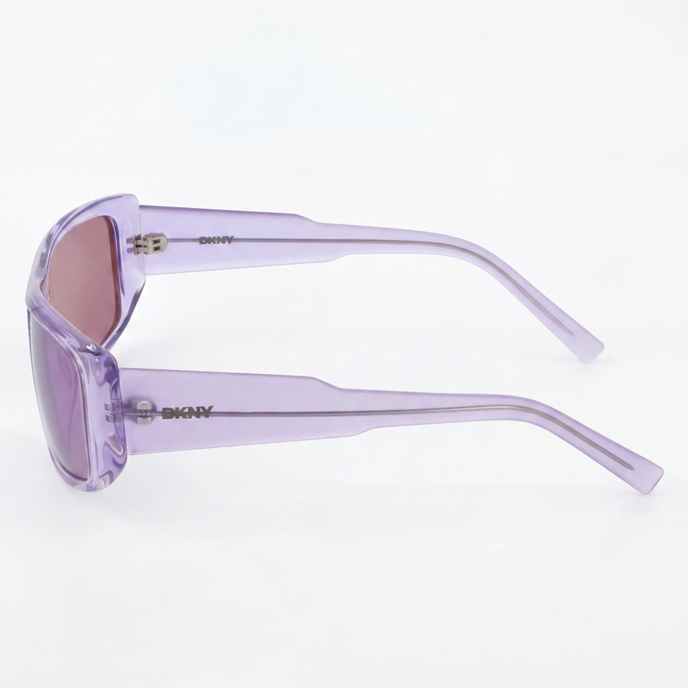DKNY Dk555s Women's Sunglasses, Crystal Lilac Plastic Frame, Lilac Flash Lenses, UV Protection, 57mm