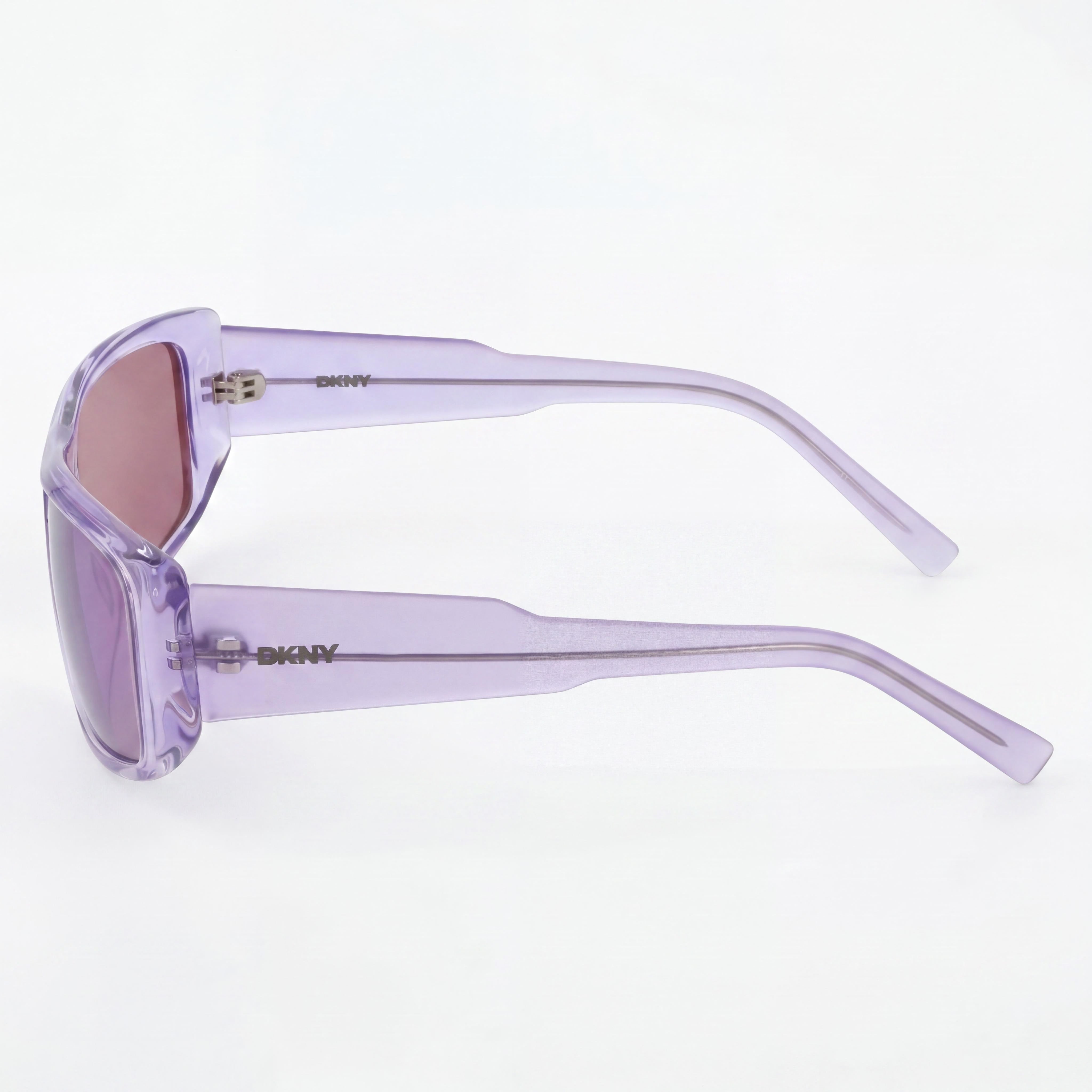 DKNY Dk555s Women's Sunglasses, Crystal Lilac Plastic Frame, Lilac Flash Lenses, UV Protection, 57mm, Photo 3