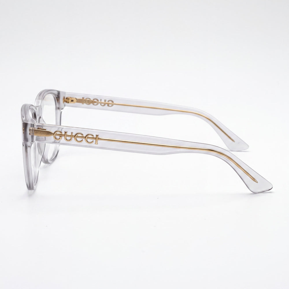 Gucci Gg1746oa-003 Men’s Grey Transparent Circular Frame Eyeglasses with Polycarbonate Lens 52-18-145