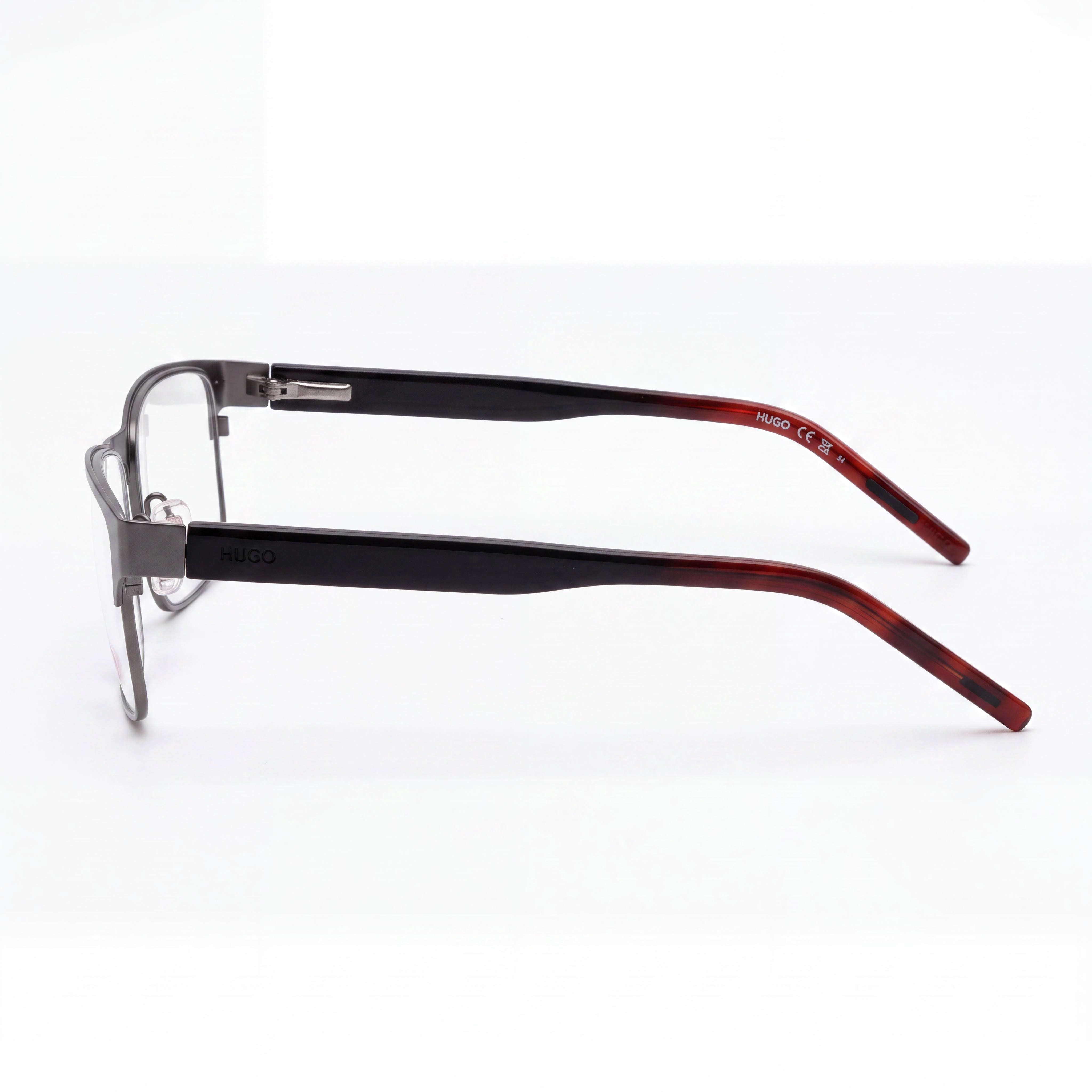 Hugo Boss HG1263 Silver Rectangle Eyeglasses for Men, Alloy Steel 55mm, Photo 3