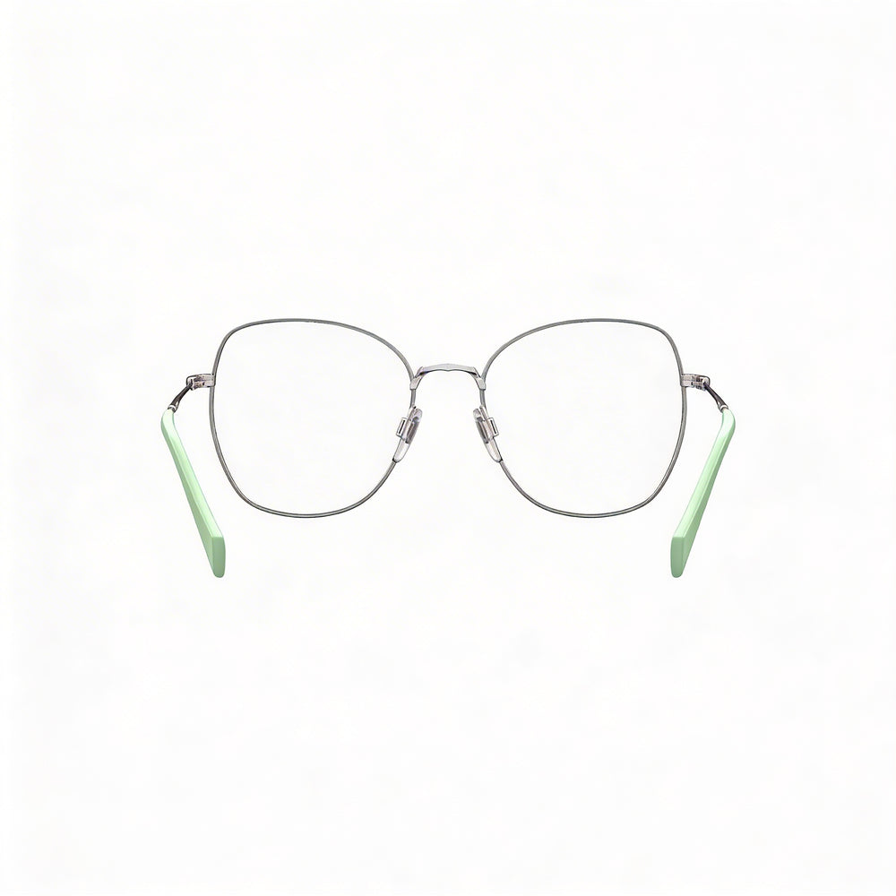 Anteojos Levi's NOT para mujer con montura metálica verde y lentes de plástico (ancho de lente de 52 mm)