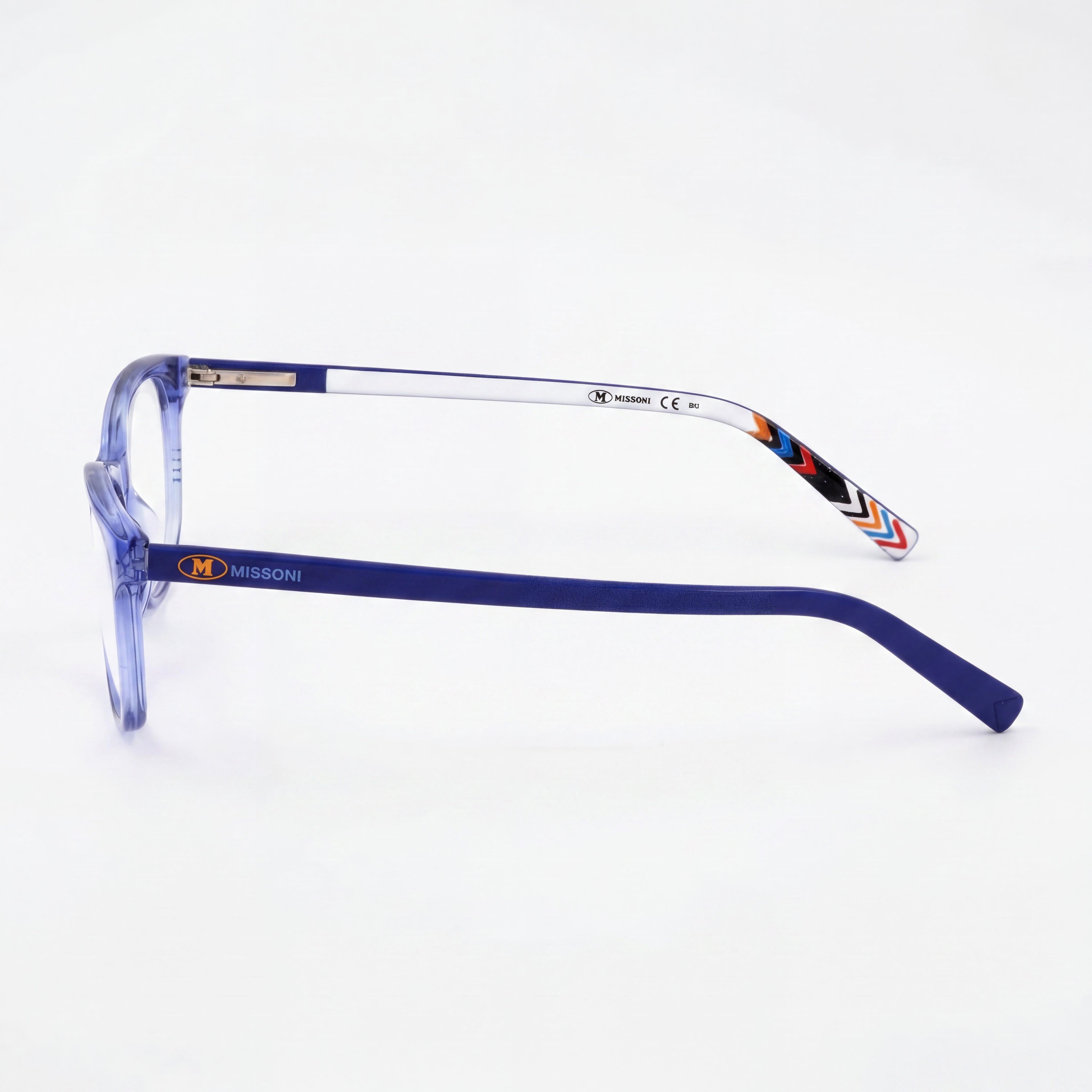 Missoni MMI 0008 PJP Women's Rectangular Full Rim Transparent Blue Acetate Optical Eyeglasses 52-17-140, Photo 2