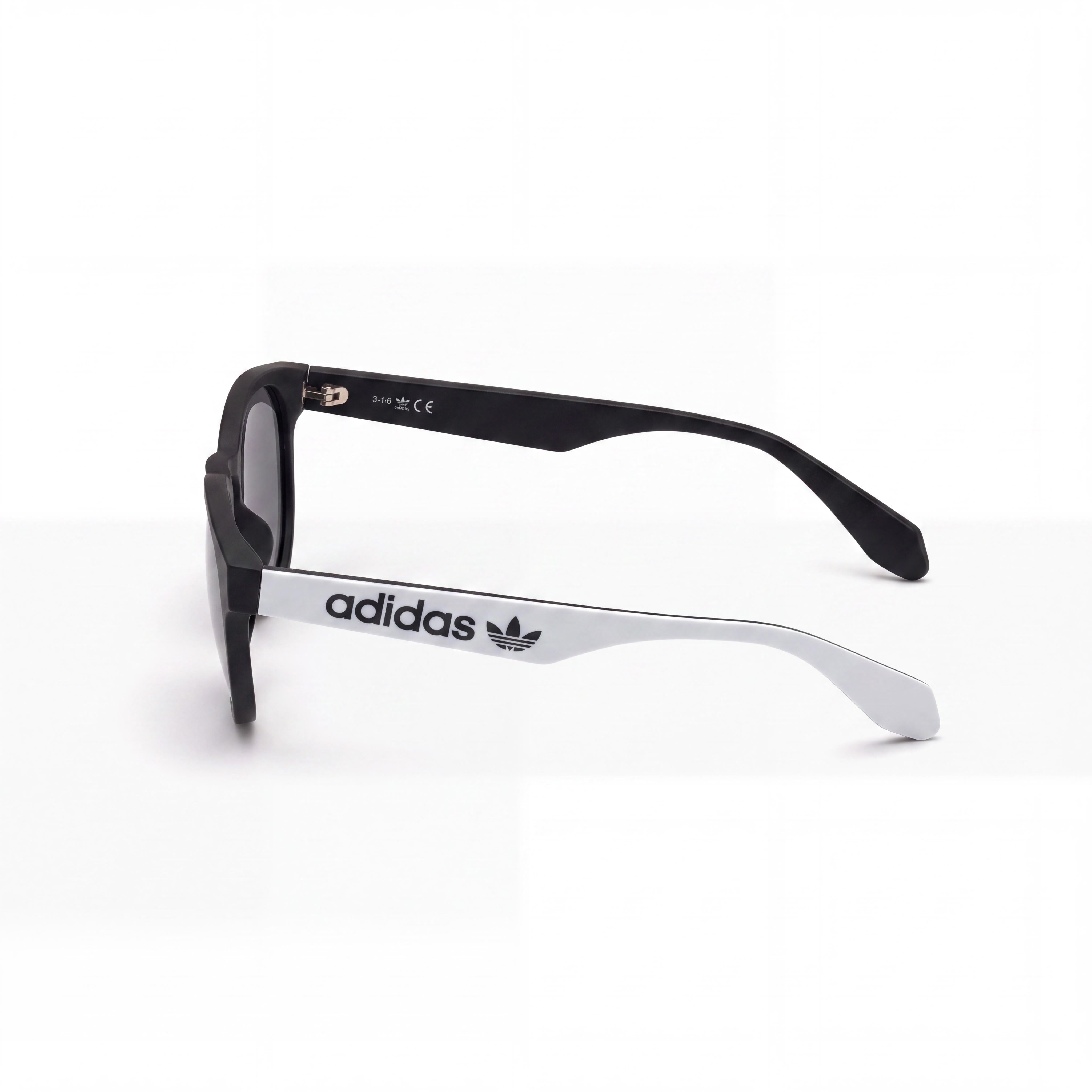 adidas Originals Contemporaneo Unisex Sunglasses, Injected Nero Bianco Frame, Smoke Mirror Lenses, 100% UV Protection, 52mm, Photo 2