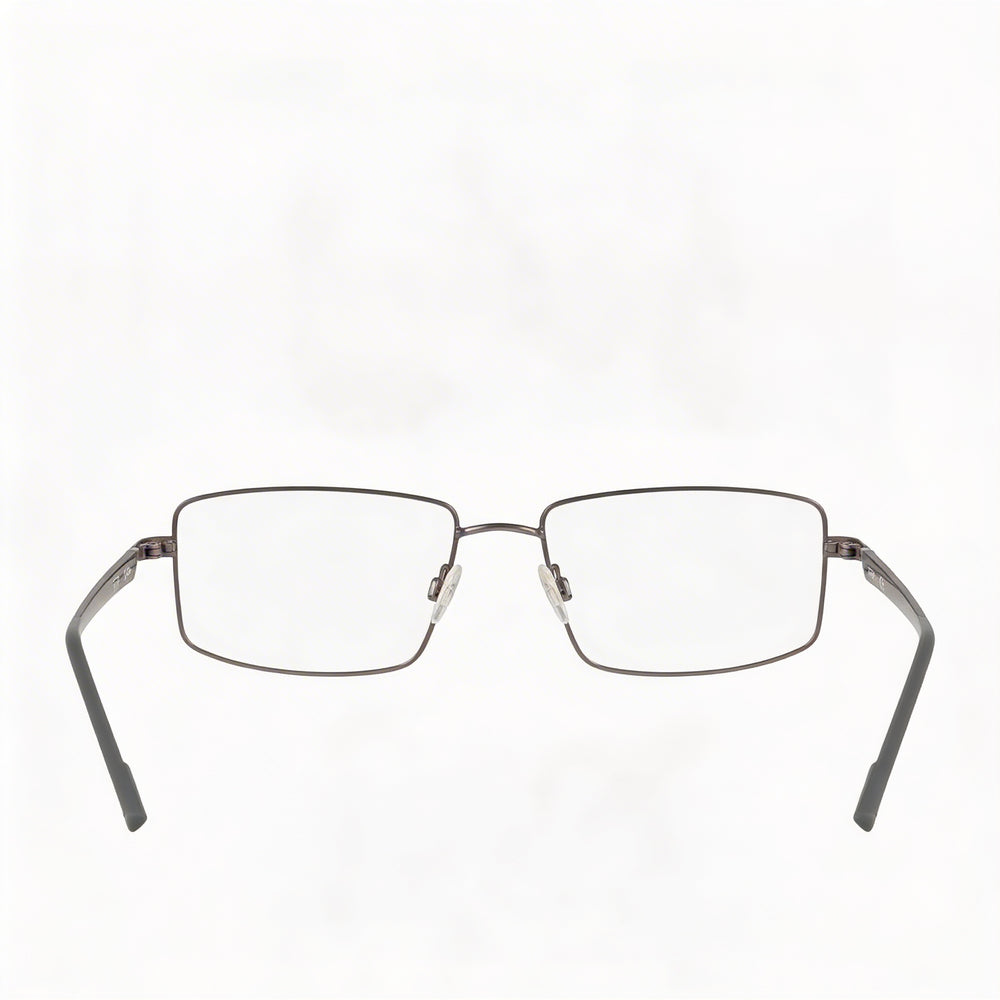 Gafas ópticas Flexon H6085 para hombre con montura de metal, color plomo mate, lentes de policarbonato transparente, 55 mm