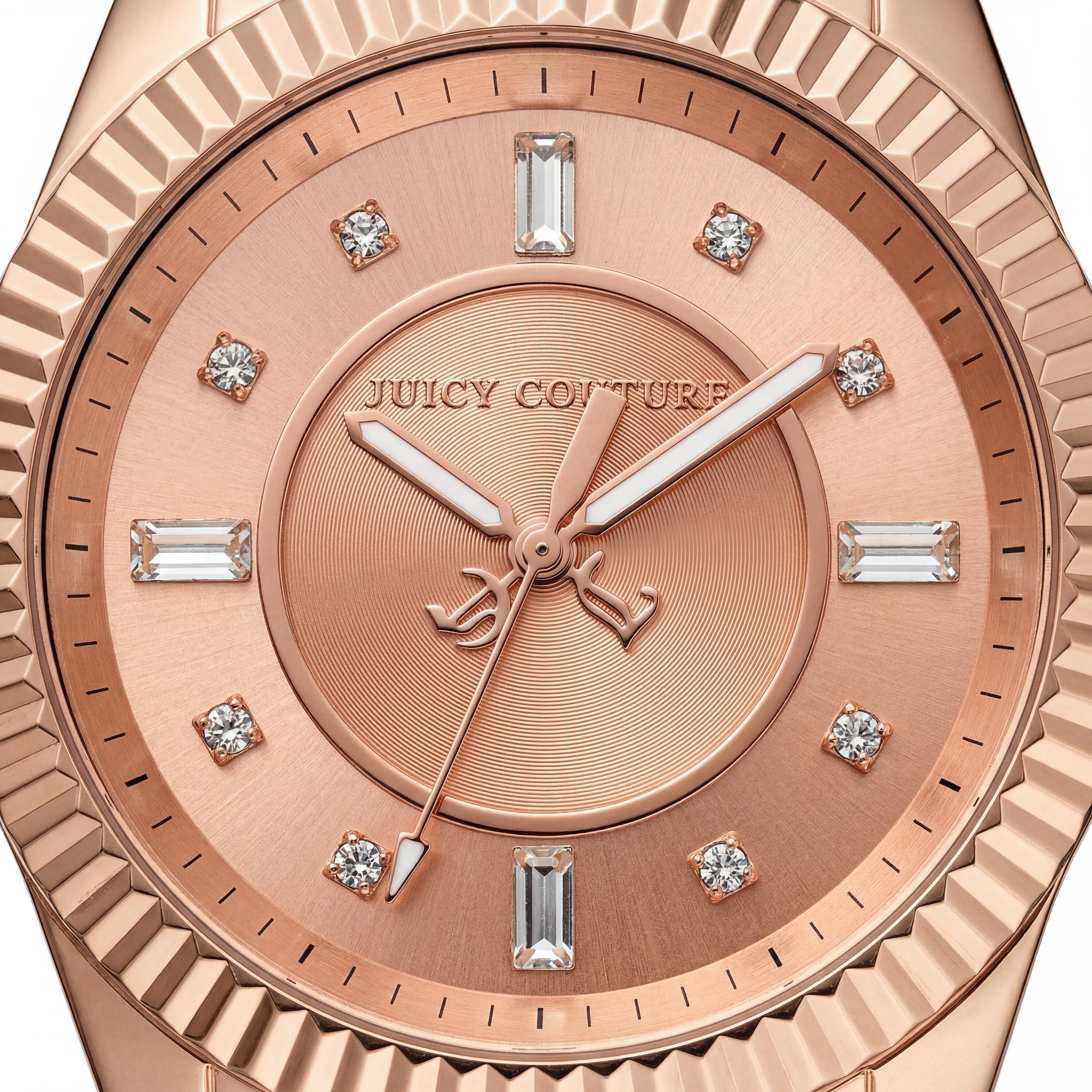 Reloj Juicy Couture Stella para mujer, de acero inoxidable con pulsera en oro rosado, cristales Swarovski, resistente al agua, 41 mm, Photo 2