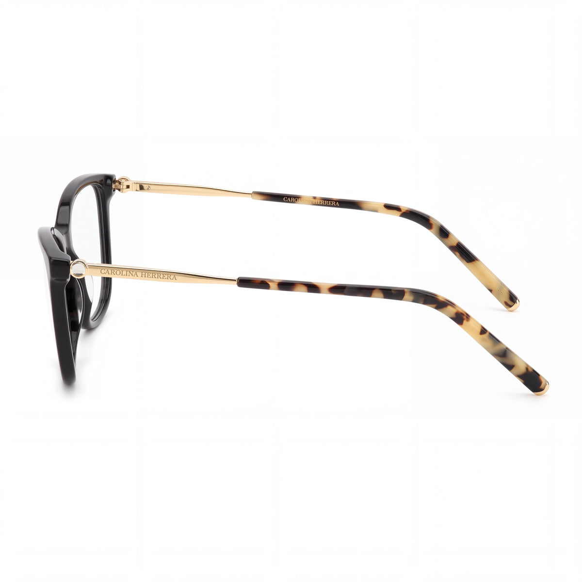 Carolina Herrera 0197 Women's Polarized Black Gold Plastic Frame Sunglasses with Polycarbonate Lens 54mm, Photo 3