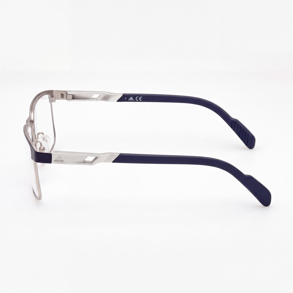 adidas Sp5023 Men's Metal Eyeglasses, Matte Rhodium, Matte Blue Frame, Clear Lens, 54-15-140