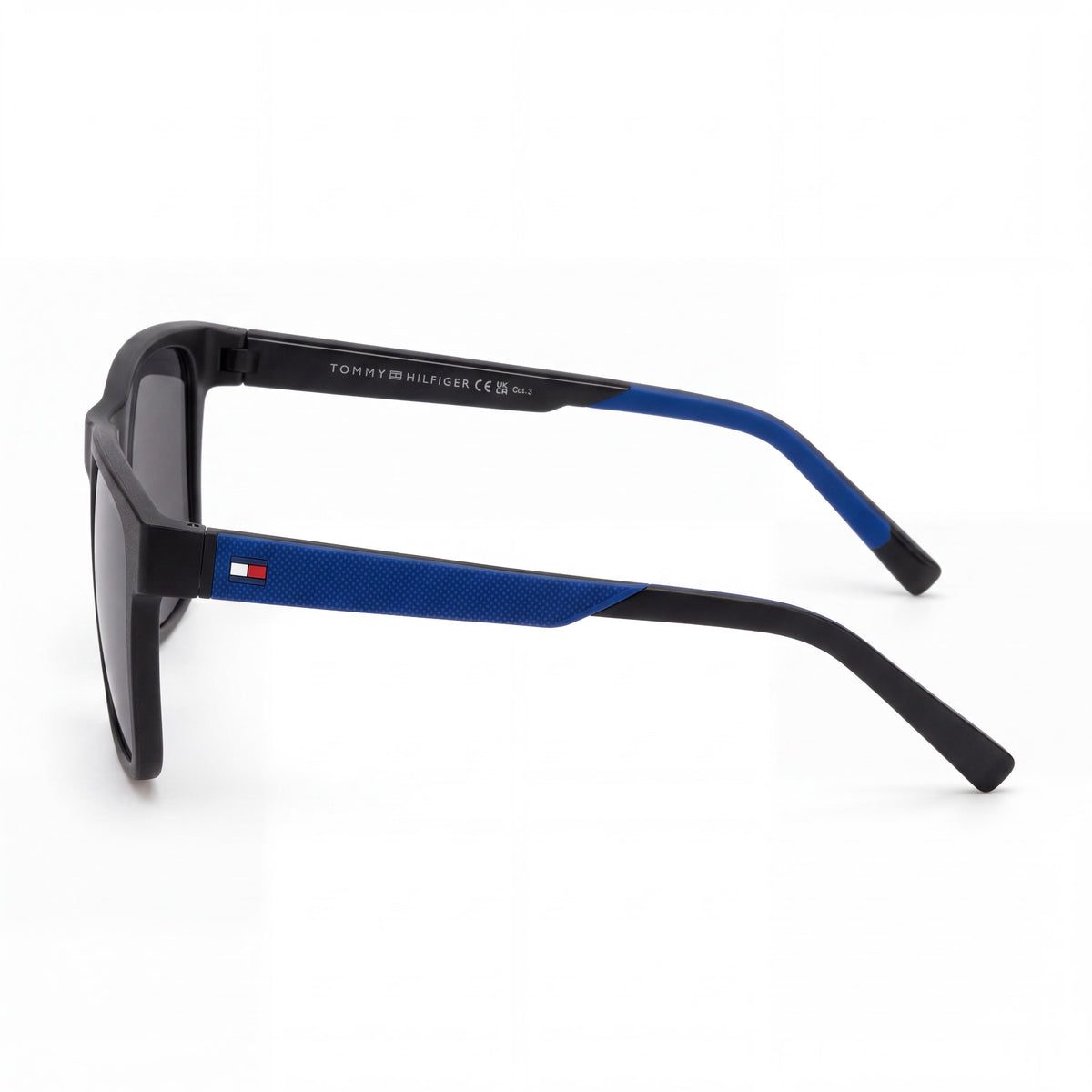 Gafas de sol rectangulares plegables Tommy Hilfiger Th 2144/S de protección UV para mujer, color negro, azul, gris, 55 mm, Photo 3