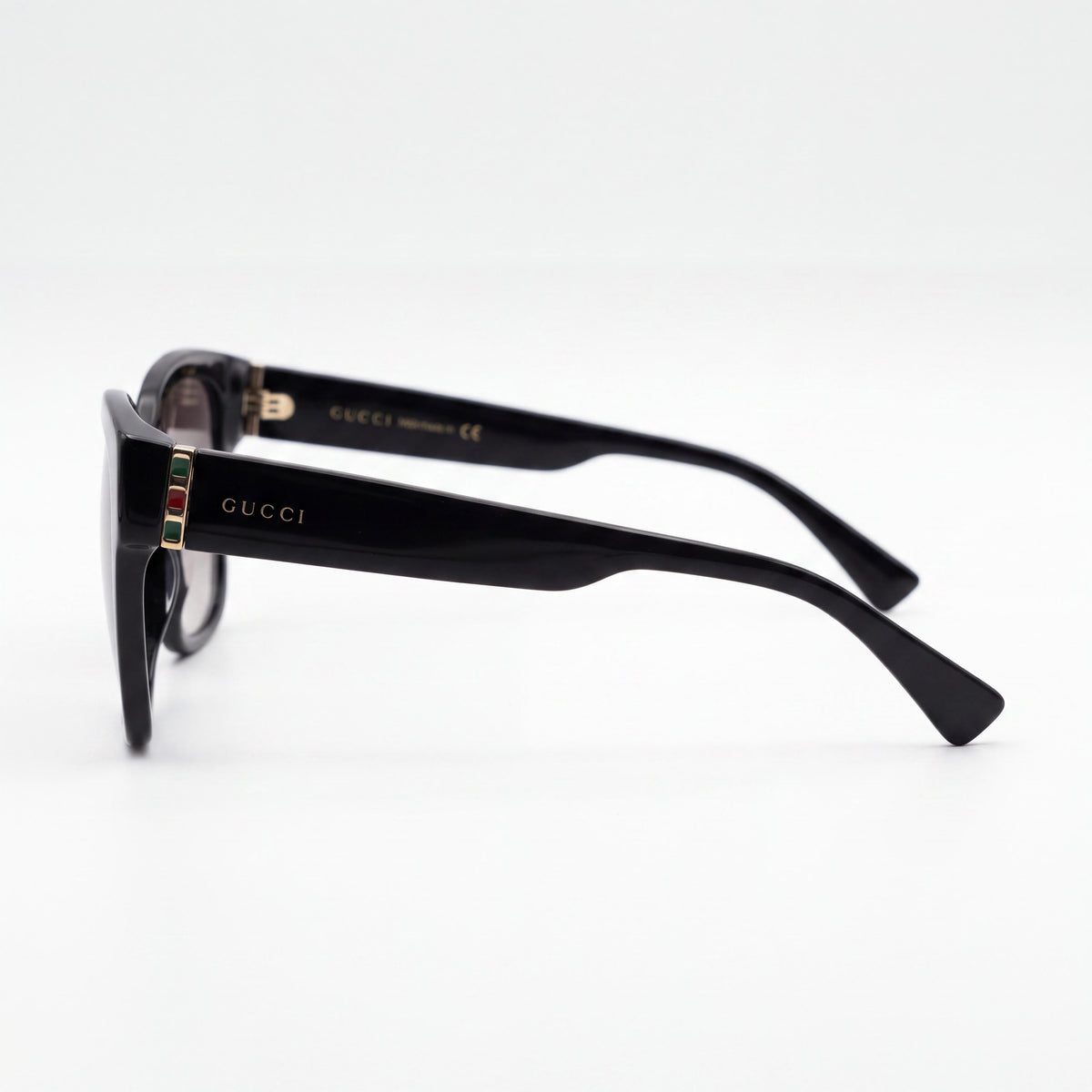 Gucci Classic Women's Black Gold Grey Plastic Square Frame Grey Gradient UV Protected Sunglasses 54mm, Photo 3