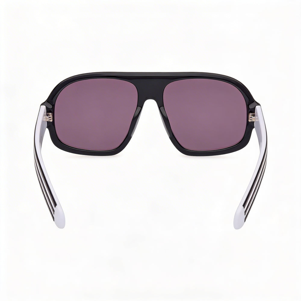 Adidas Originals Gafas de Sol Casuales para Hombre, Armazón de Plástico Negro Brillante, Lentes Ahumadas No Polarizadas, Protección UV 400, 59mm